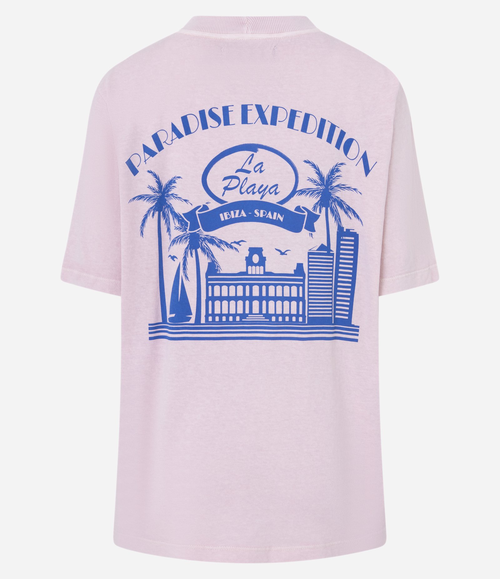 Camiseta Alongada em Algodão com Estampa La Playa Rosa 7