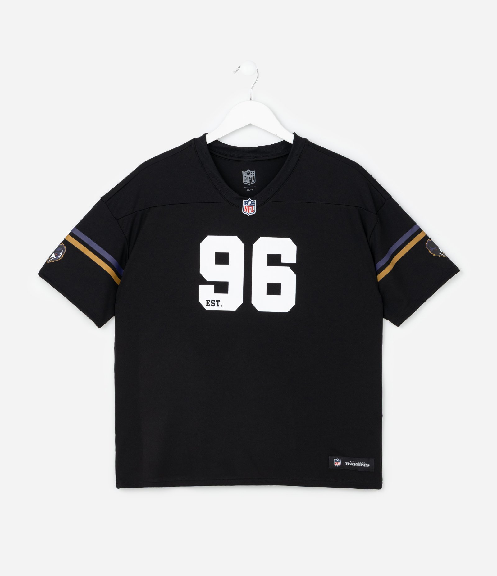 Camiseta Infantil Oversized com Tecnologia Dry Ravens NFL - Tam 5 a 14 Anos Preto 1