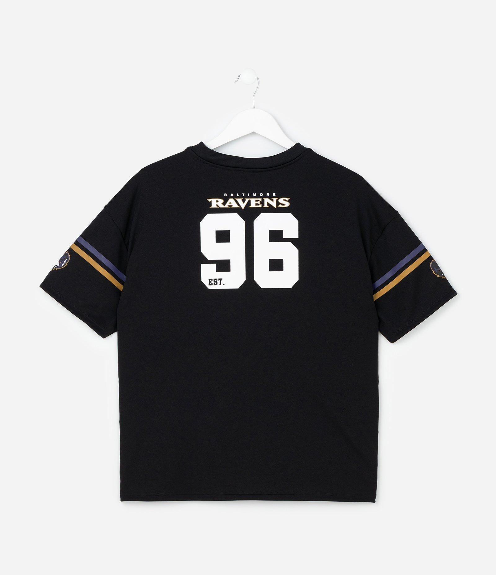 Camiseta Infantil Oversized com Tecnologia Dry Ravens NFL - Tam 5 a 14 Anos Preto 2