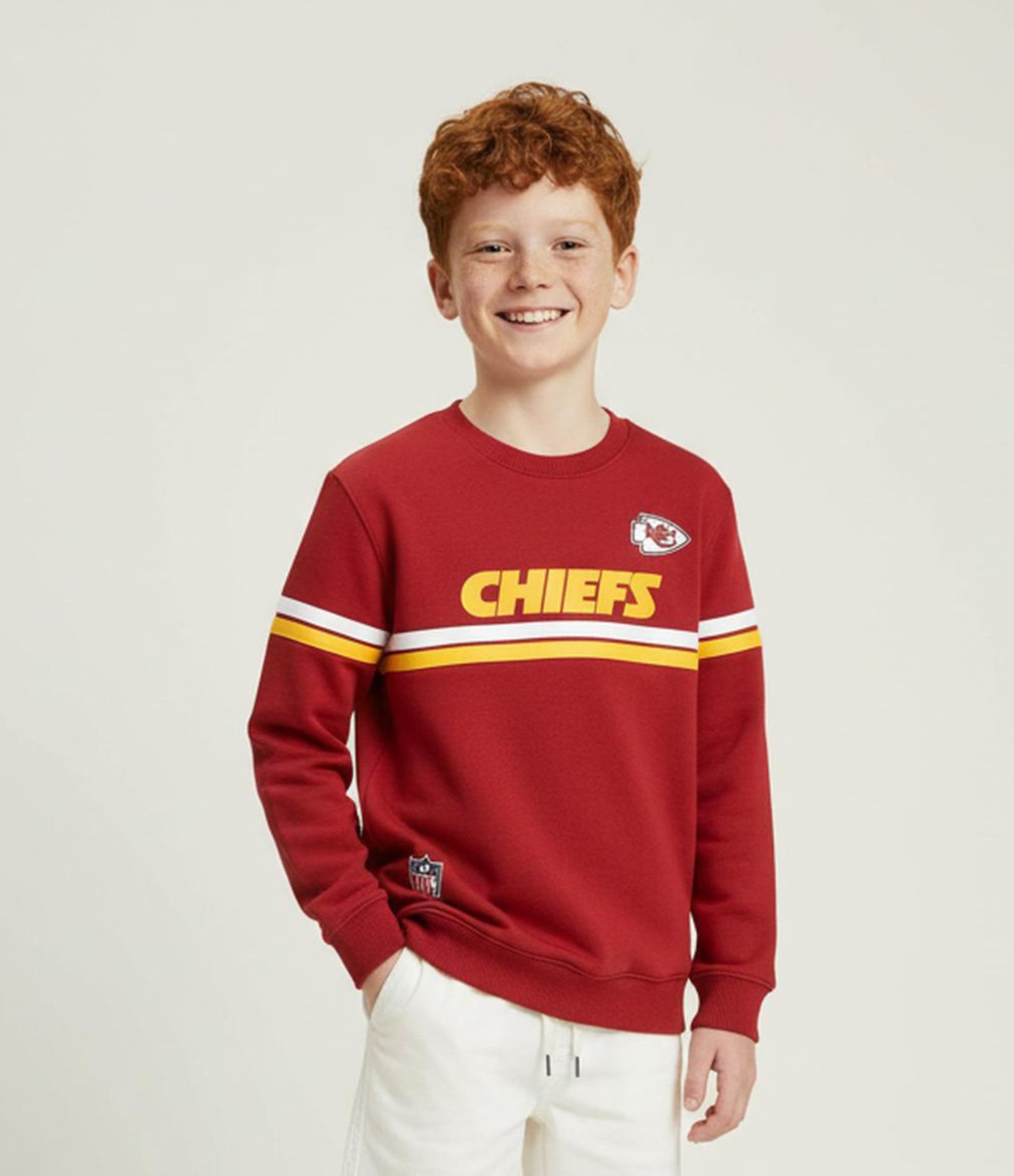 Casaco Infantil em Moletom com Estampa Chiefs NFL - Tam 5 a 14 Anos Vermelho 1
