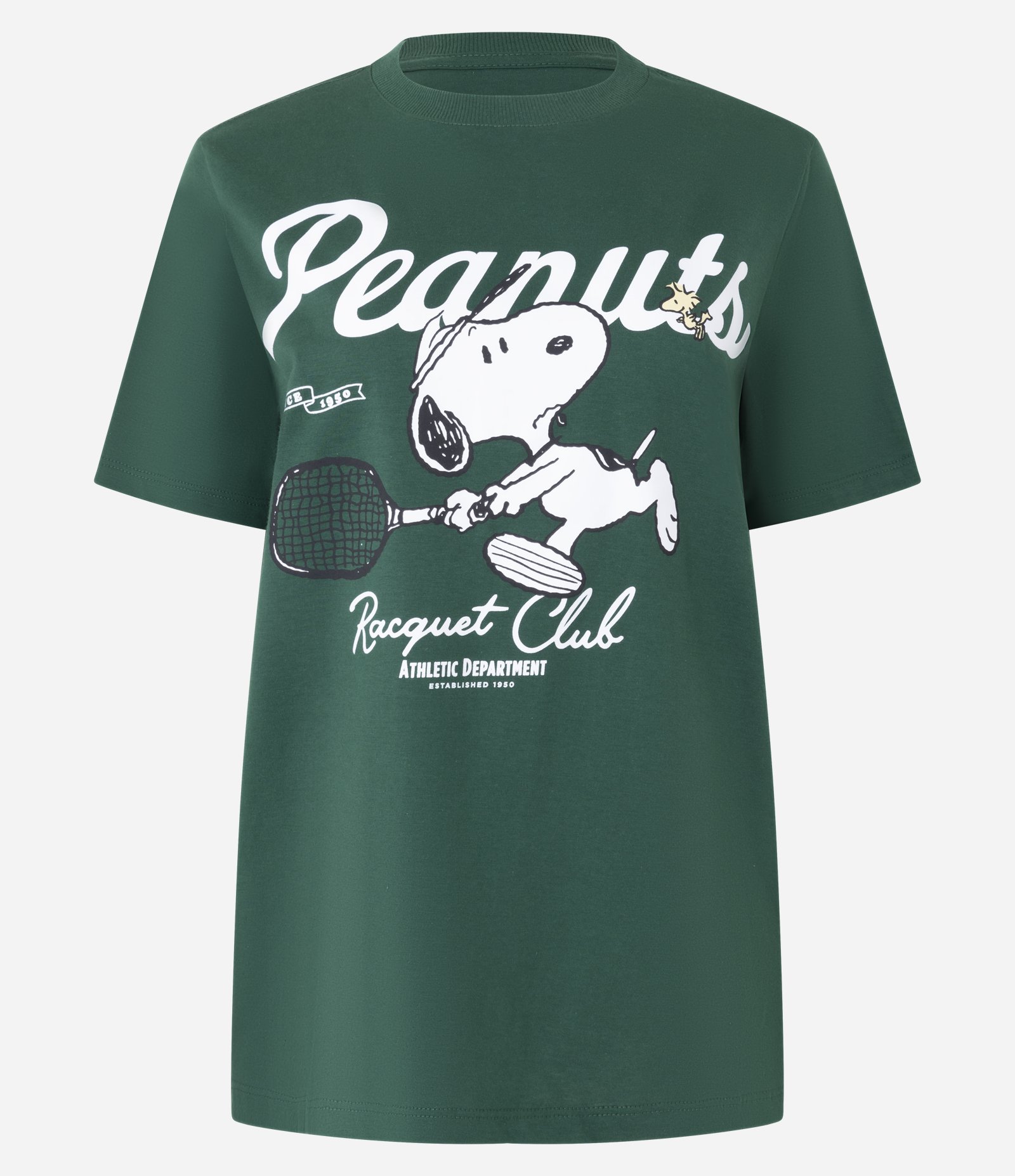 Camiseta Alongada em Algodão com Estampa Frontal Peanuts Verde 5