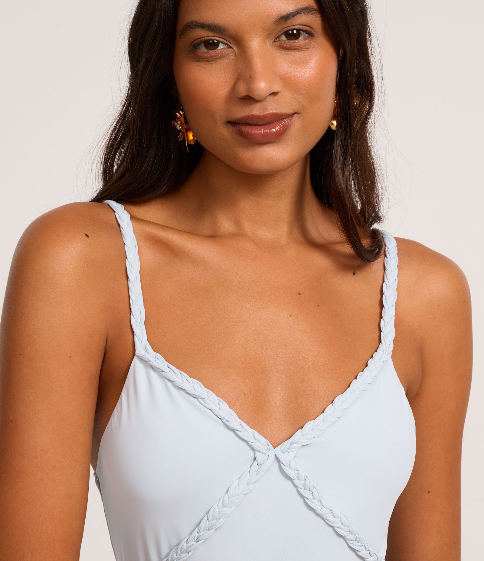 Body em Microfibra com Detalhe Trançado Azul 3