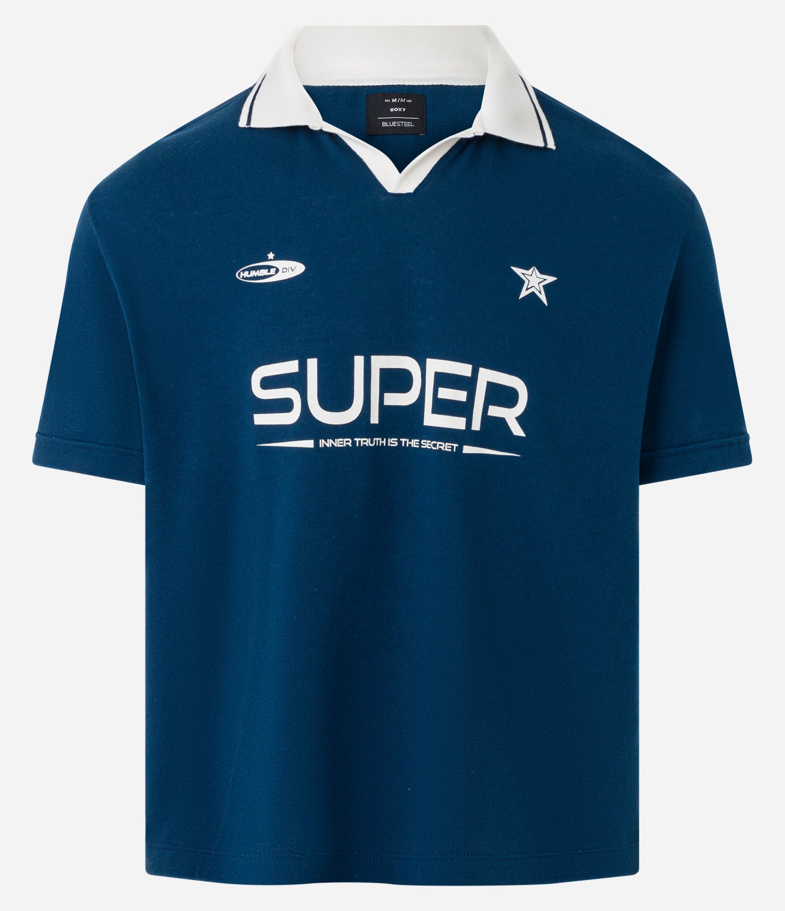 Camisa Polo Sportcore em Algodão com Estampa Lettering Azul 5