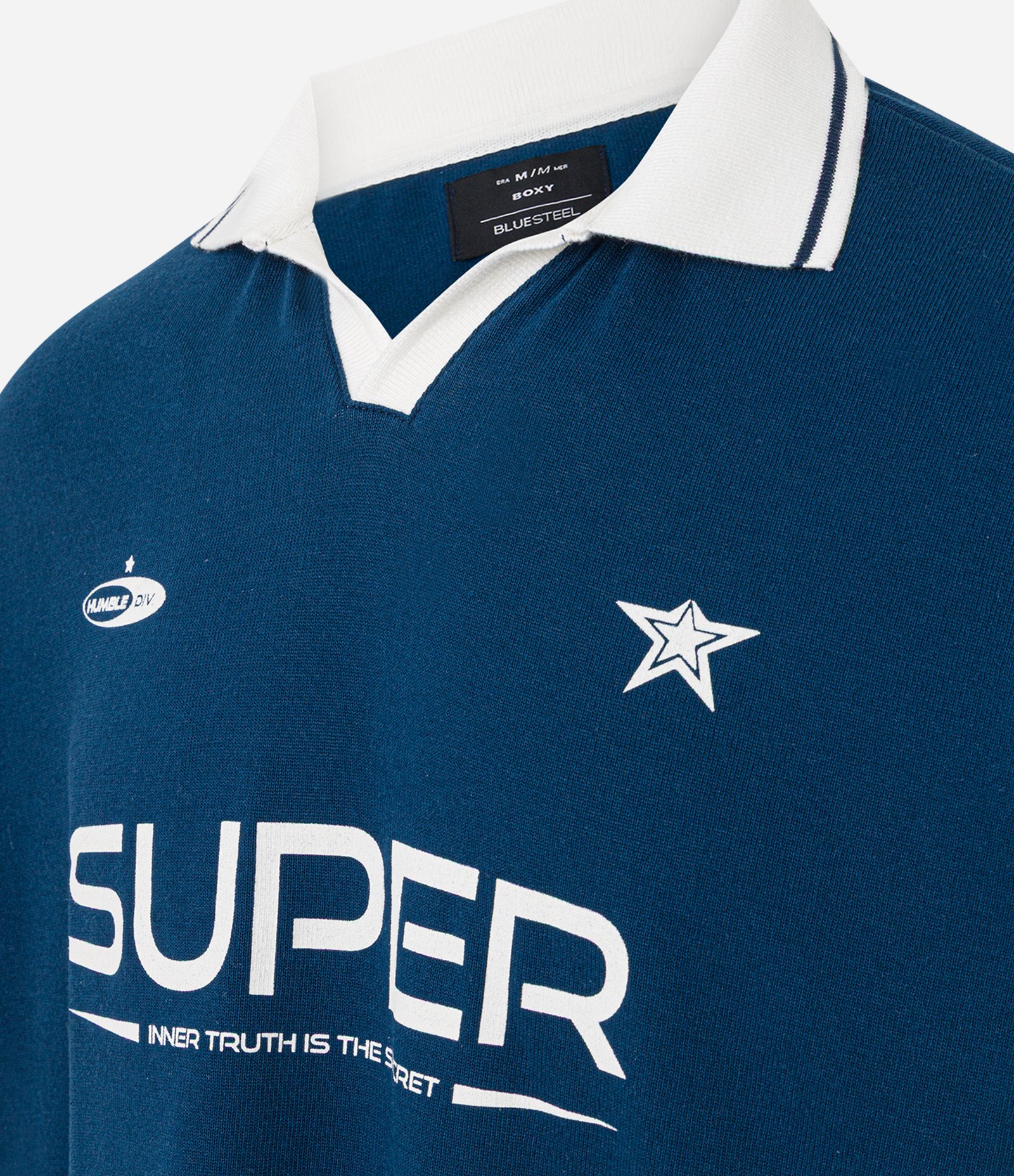 Camisa Polo Sportcore em Algodão com Estampa Lettering Azul 6