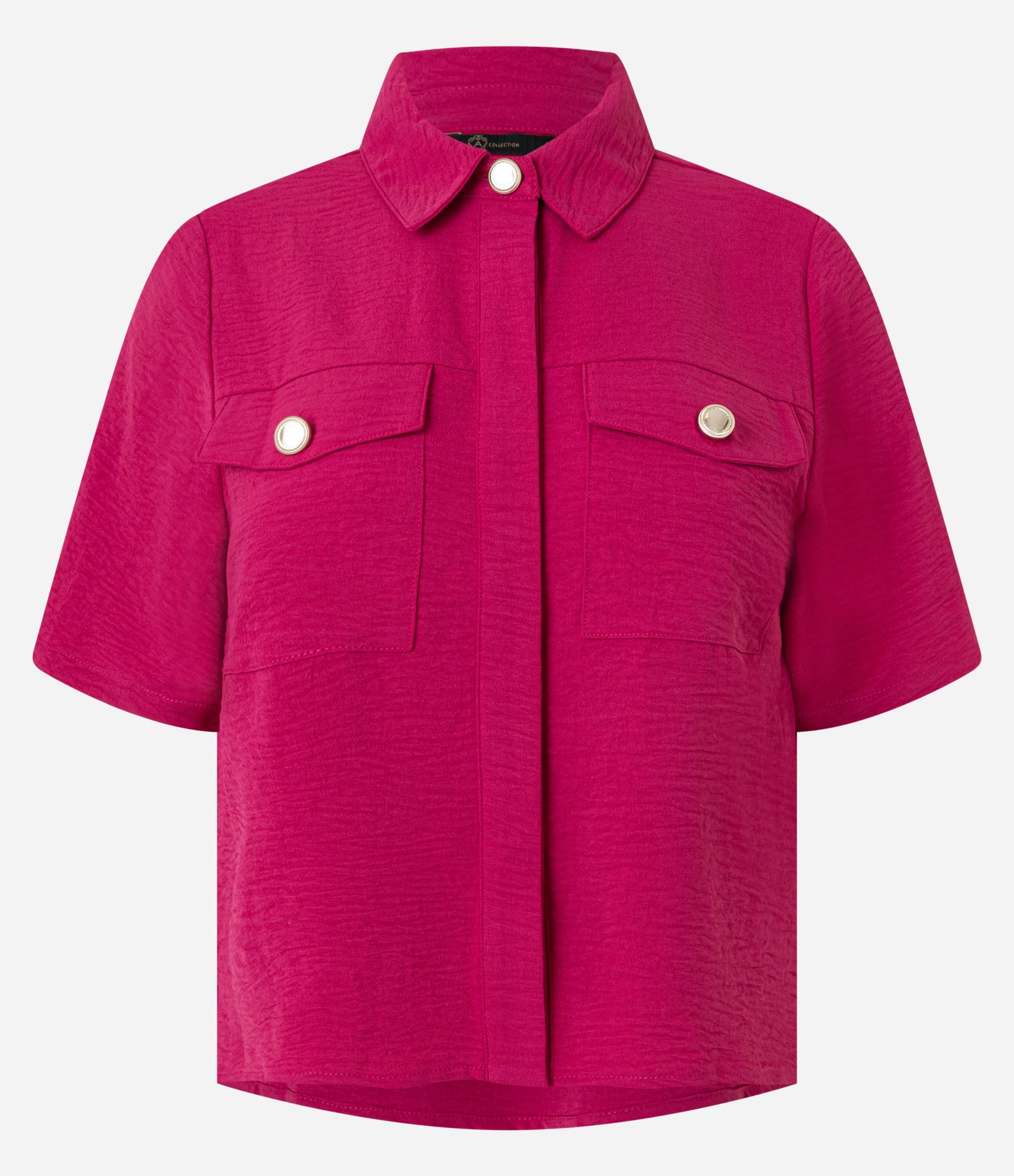 Camisa Airflow com Botões Metalizados e Bolsos Frontais Rosa 5