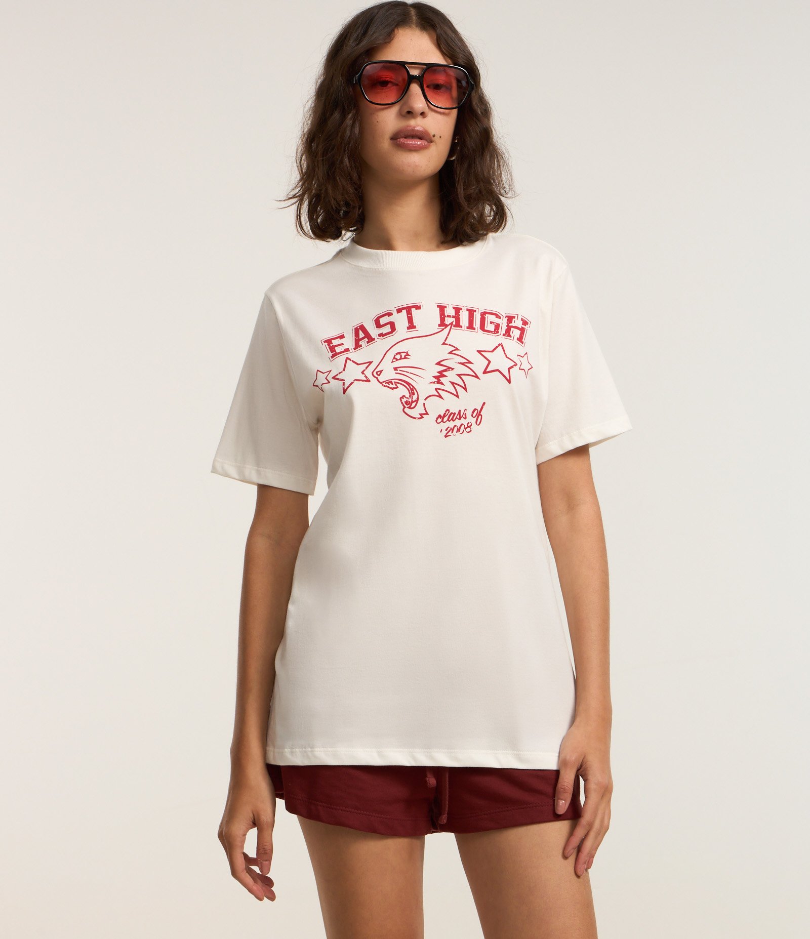 Camiseta Alongada em Algodão com Estampa High School Musical Branco 2