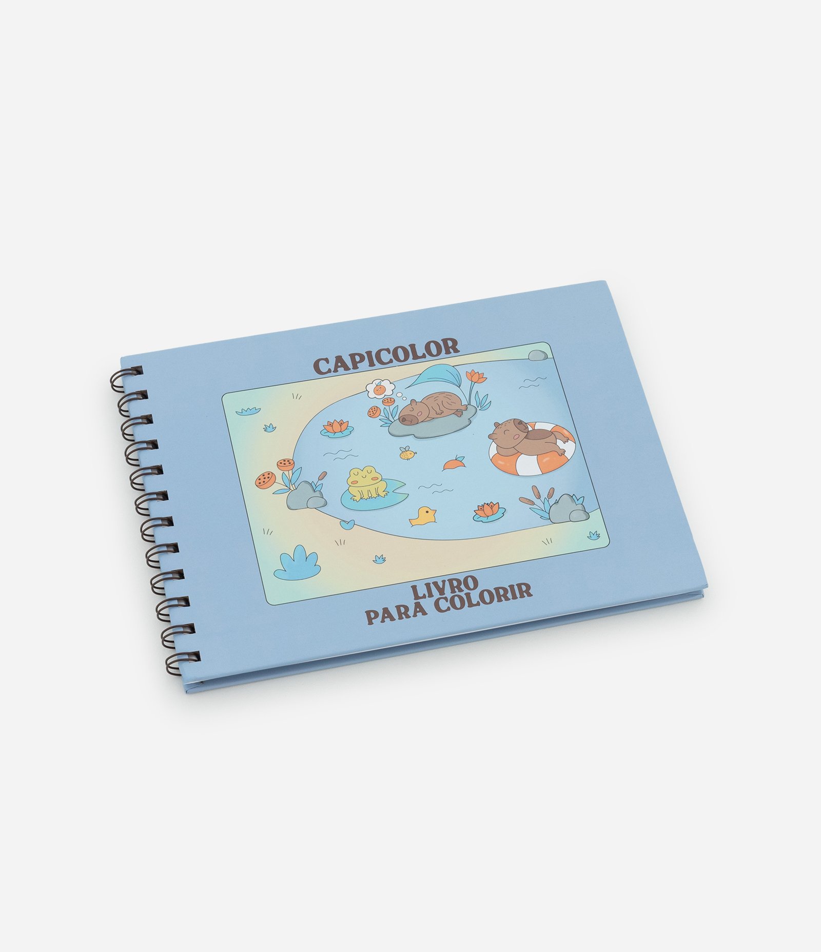 Caderno para Colorir com Estampa Capivaras Azul 1