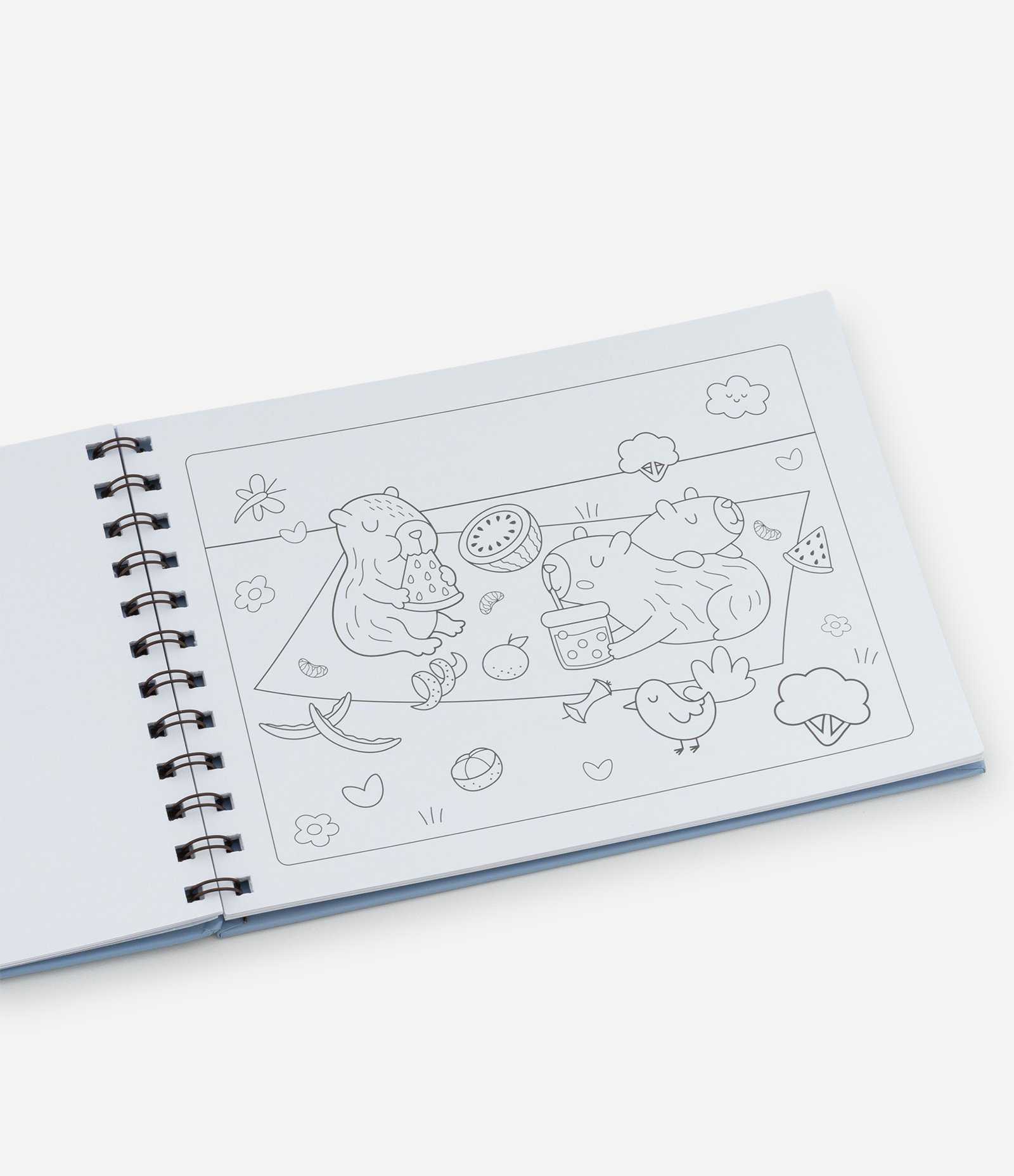 Caderno para Colorir com Estampa Capivaras Azul 3