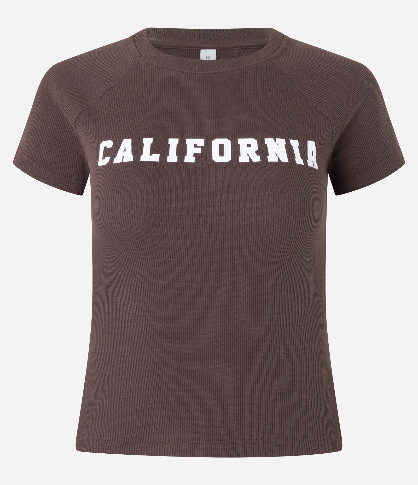 Blusa New T-shirt em Algodão com Lettering California Marrom 5