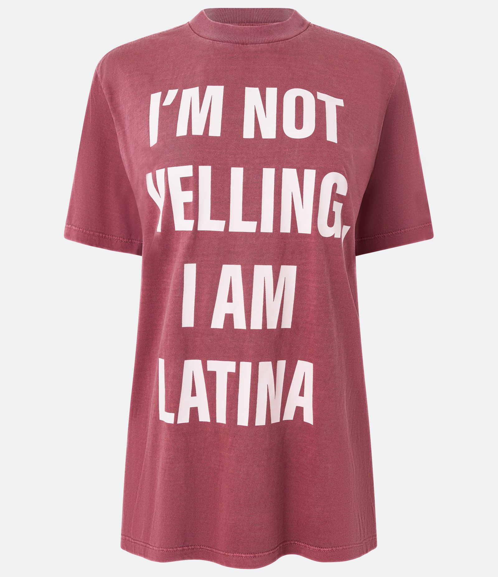 Camiseta Alongada em Algodão com Estampa em Lettering Bordô 4