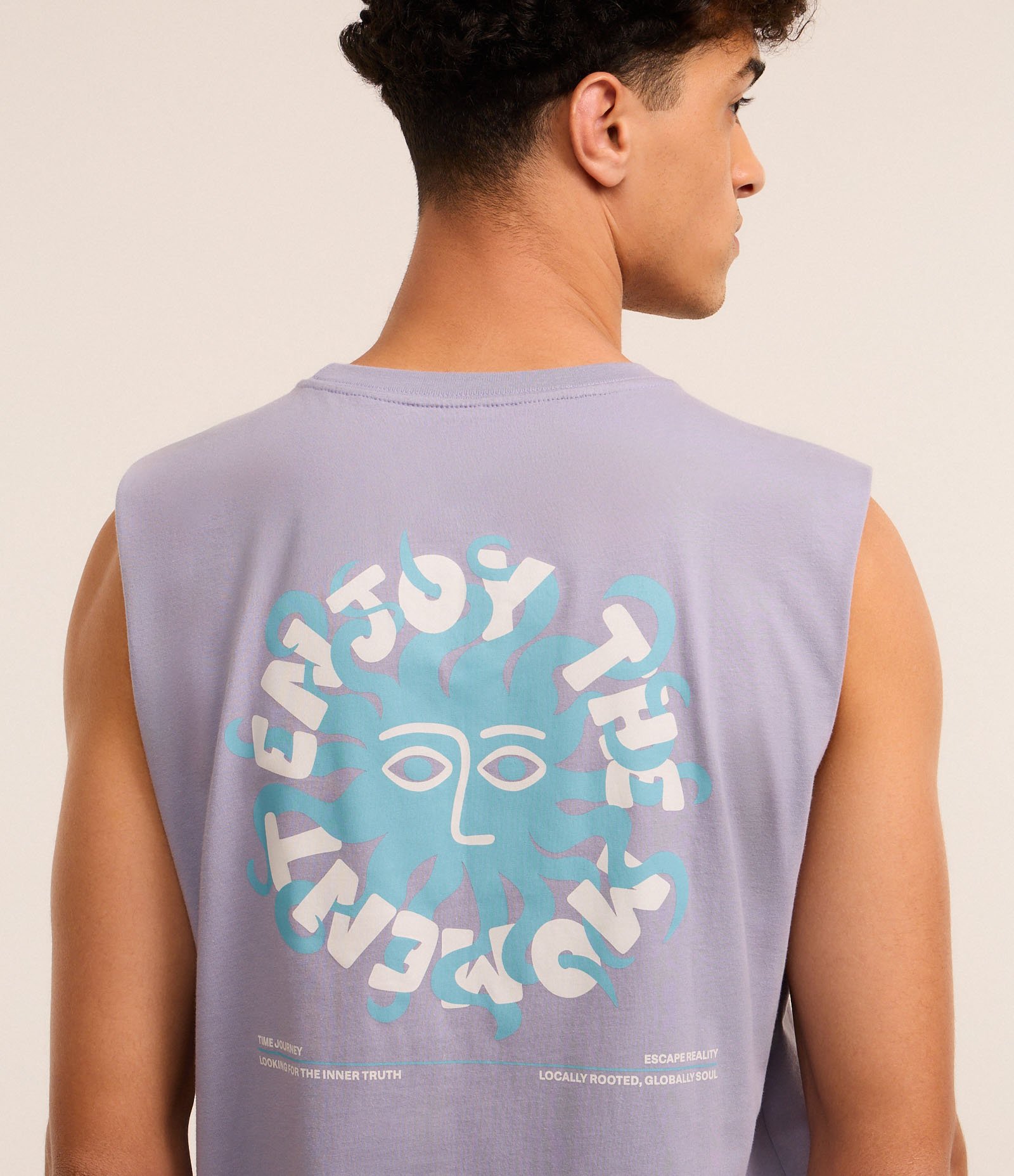 Regata Comfort em Algodão com Estampa Lettering Lilás 3