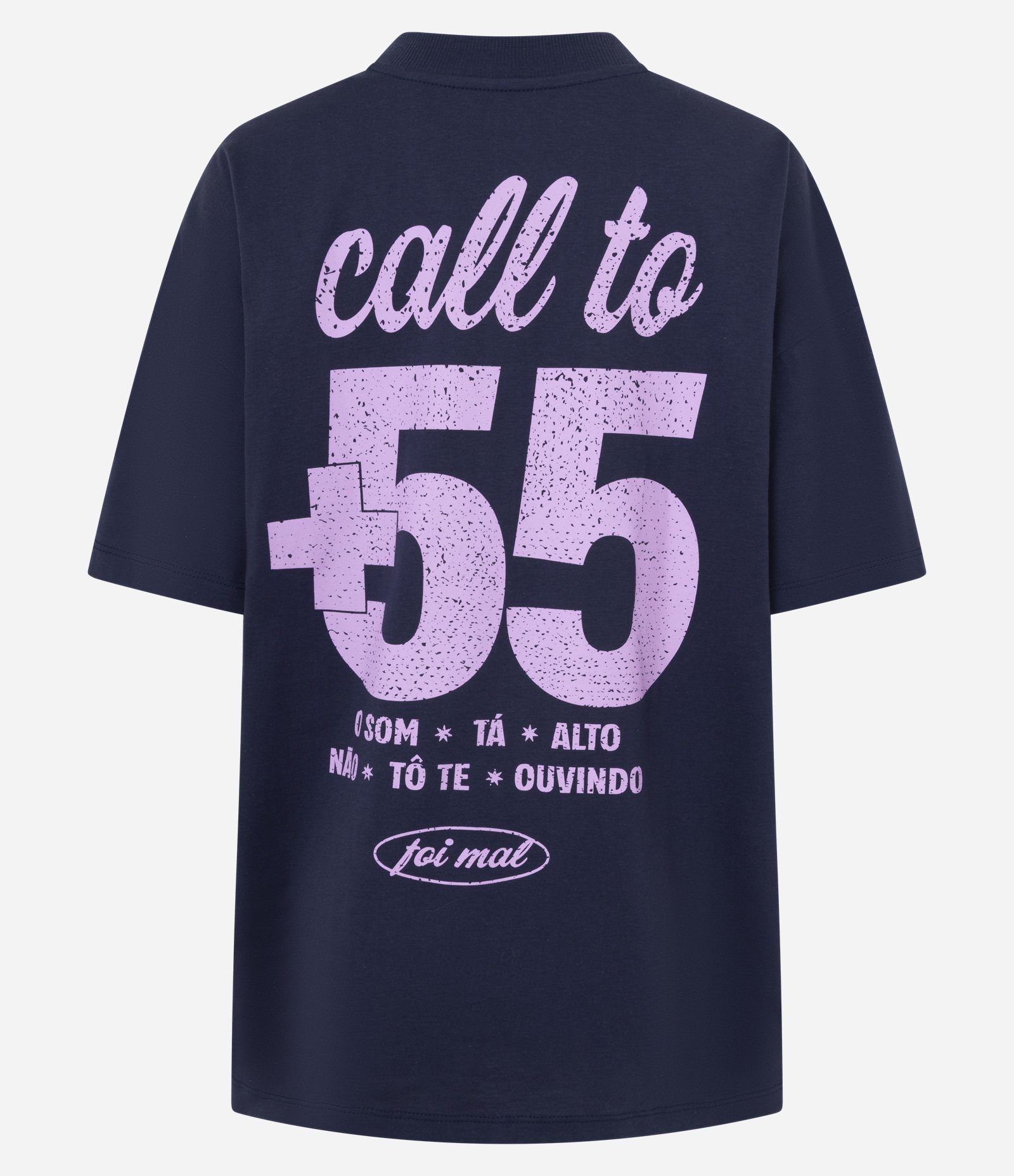 Camiseta Over em Algodão com Estampa Lettering Hot in Brazil means funk Azul 8