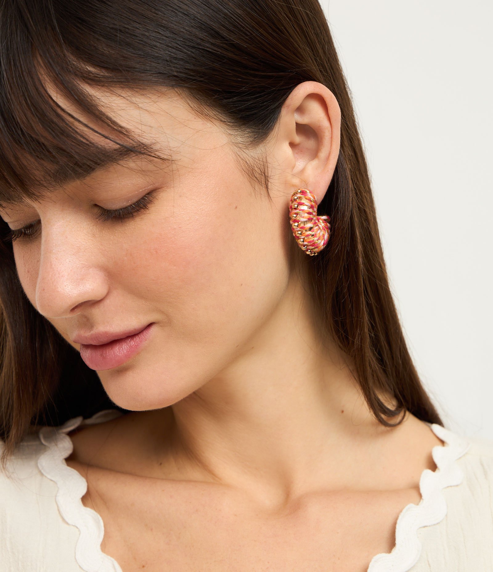 Brinco Argola em Cordão Laranja 4