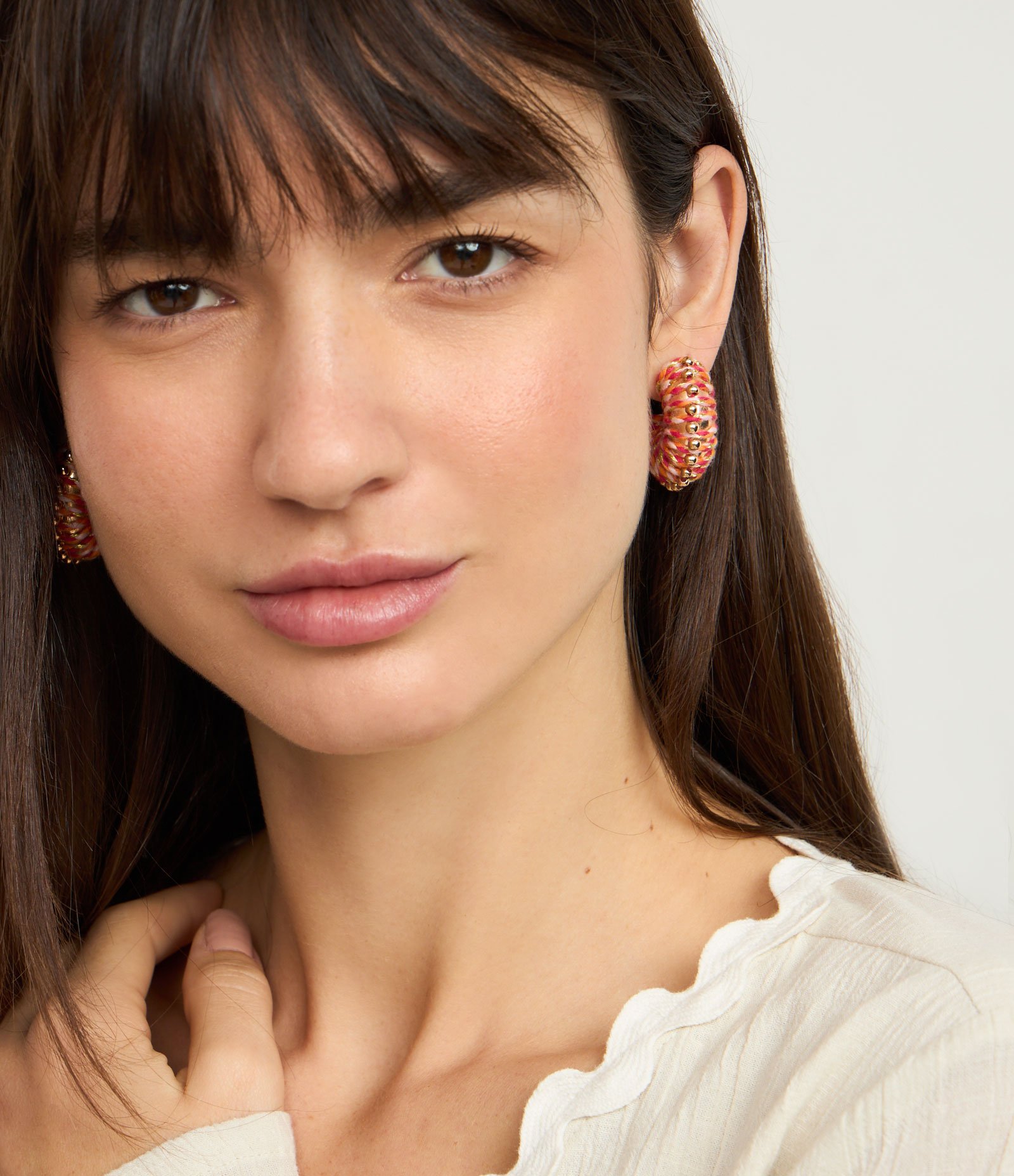 Brinco Argola em Cordão Laranja 1