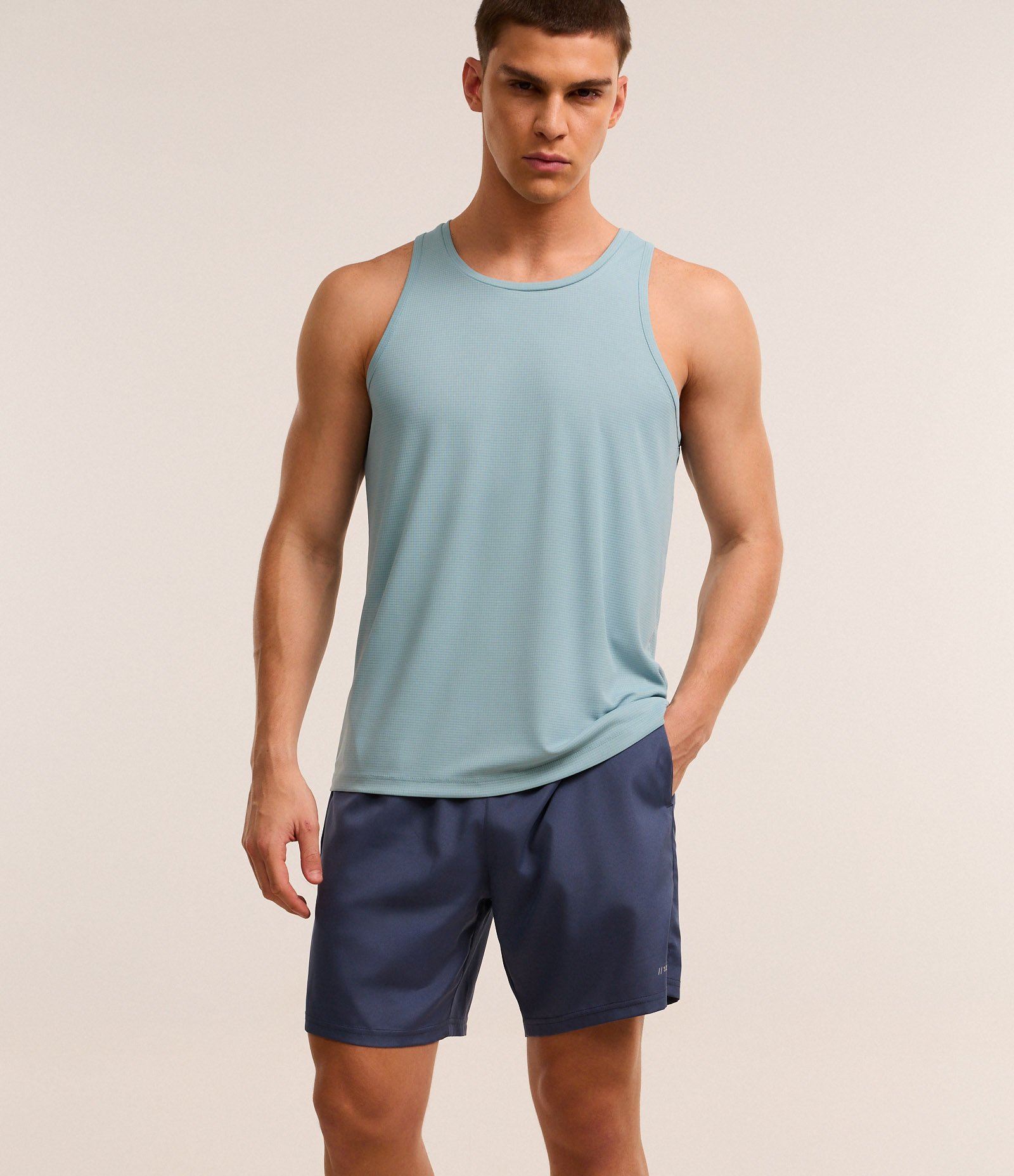 Bermuda Regular Esportiva com Cós Elástico Azul 5