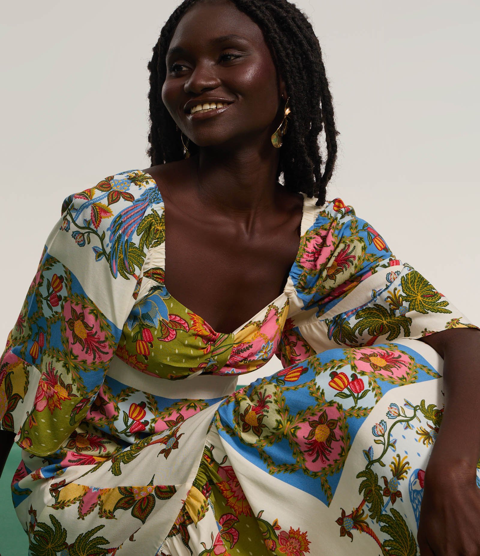 Vestido Long Midi com Estampa Tropical Multicores 6