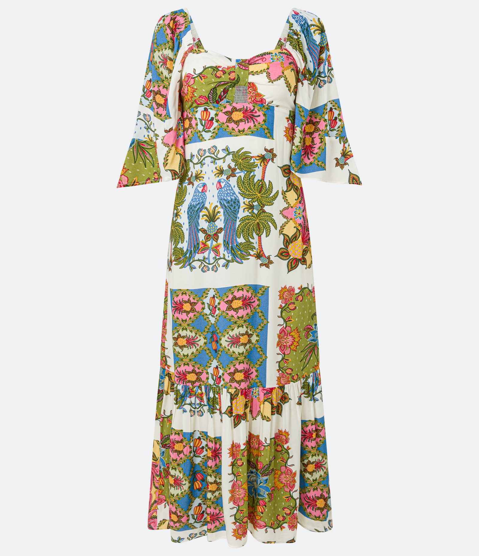 Vestido Long Midi com Estampa Tropical Multicores 7
