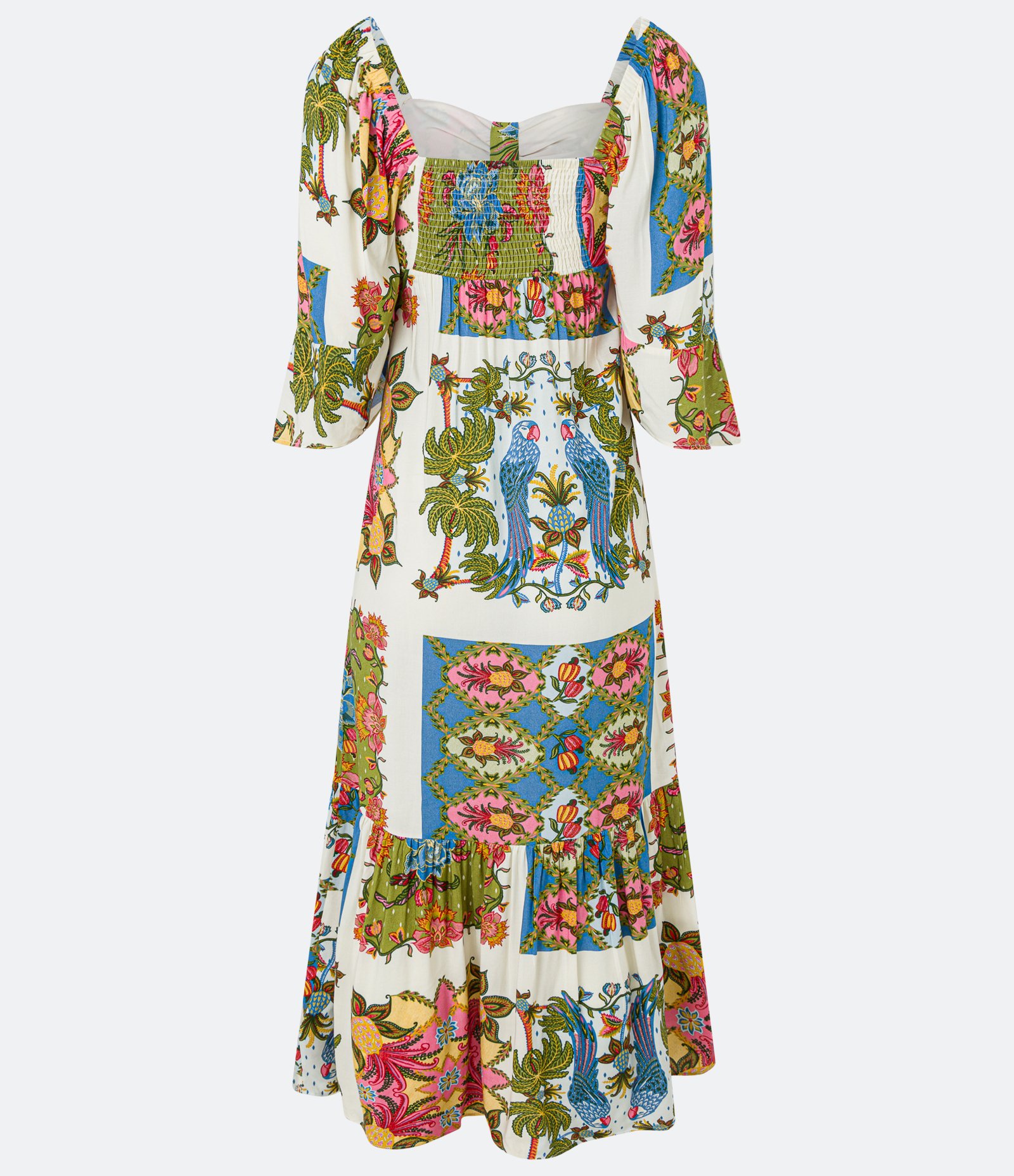 Vestido Long Midi com Estampa Tropical Multicores 9