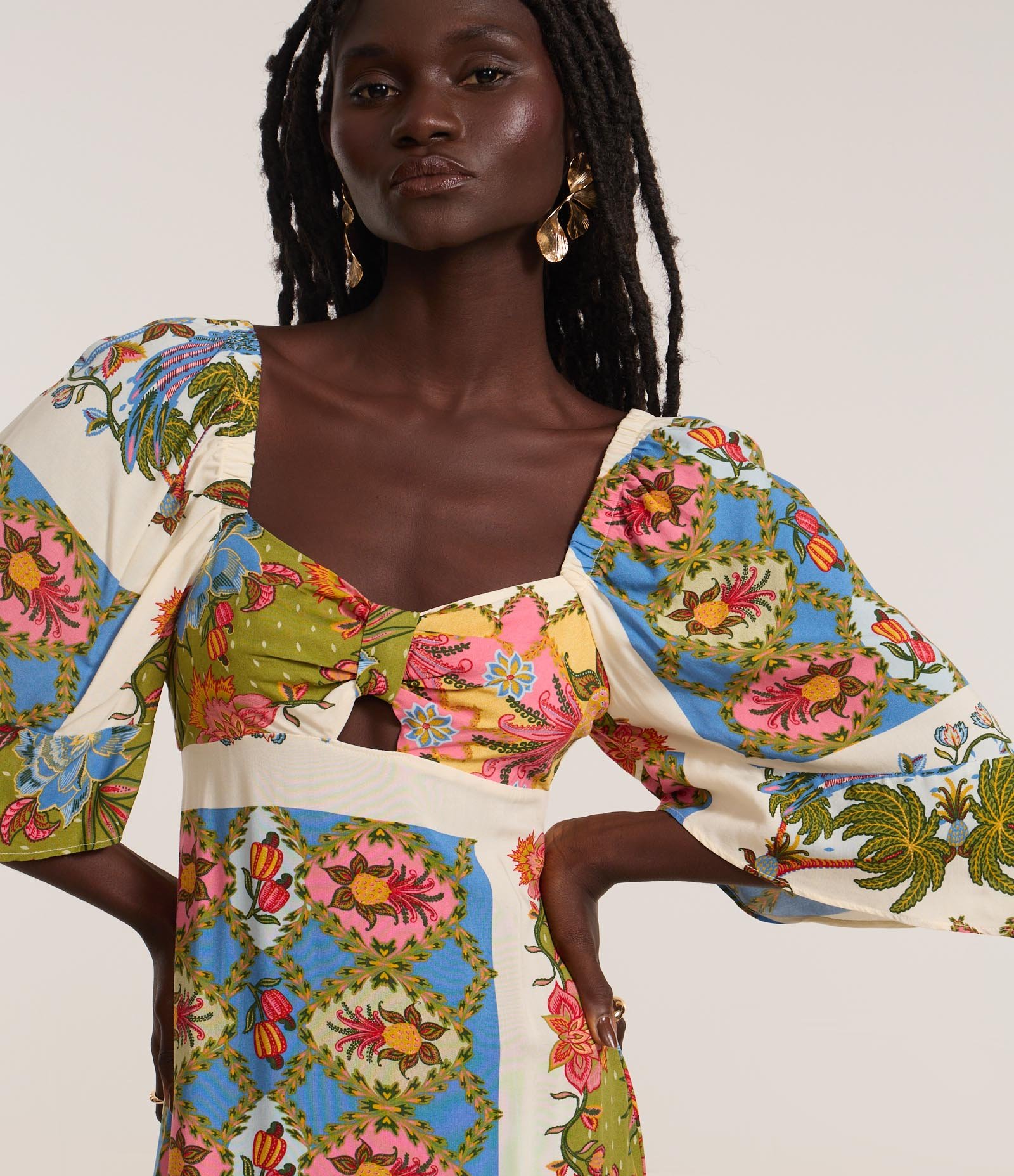 Vestido Long Midi com Estampa Tropical Multicores 3