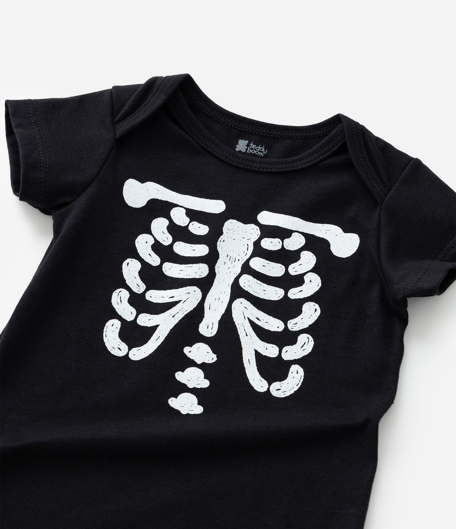 Body Infantil com Estampa Esqueletinho - Tam 0 a 18 meses Preto 7