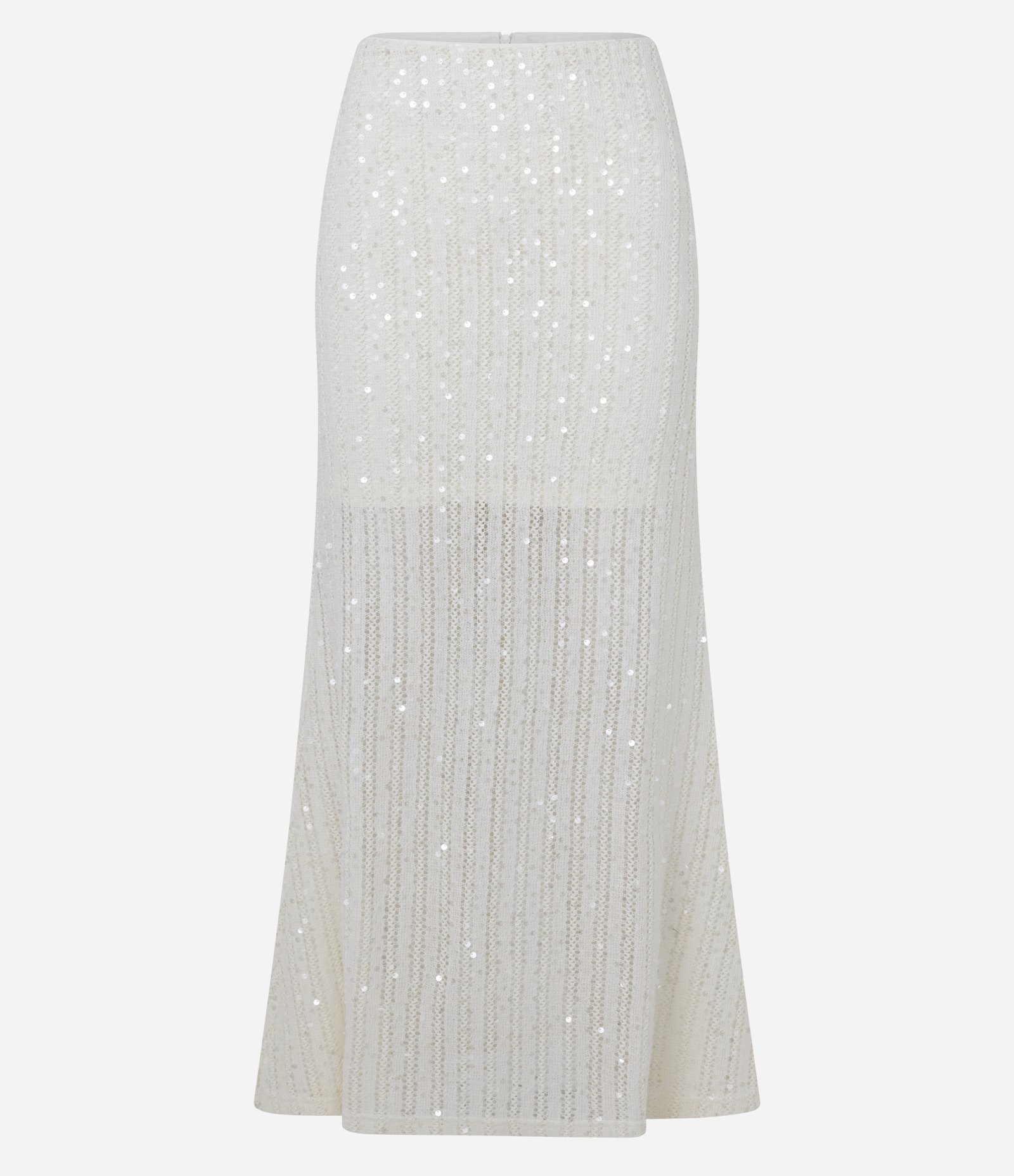 Saia New Midi em Tricô com Paetês Off White 5