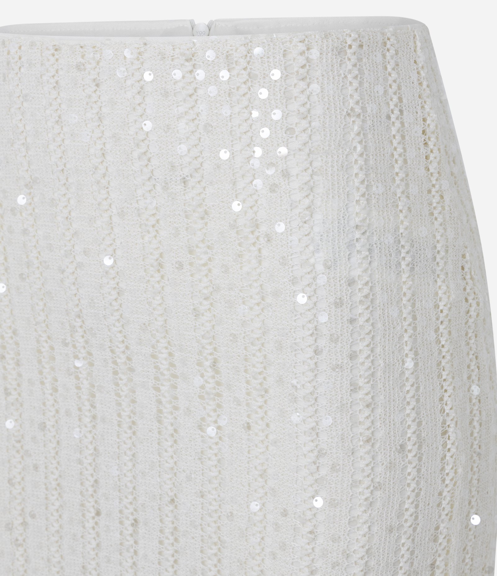 Saia New Midi em Tricô com Paetês Off White 6