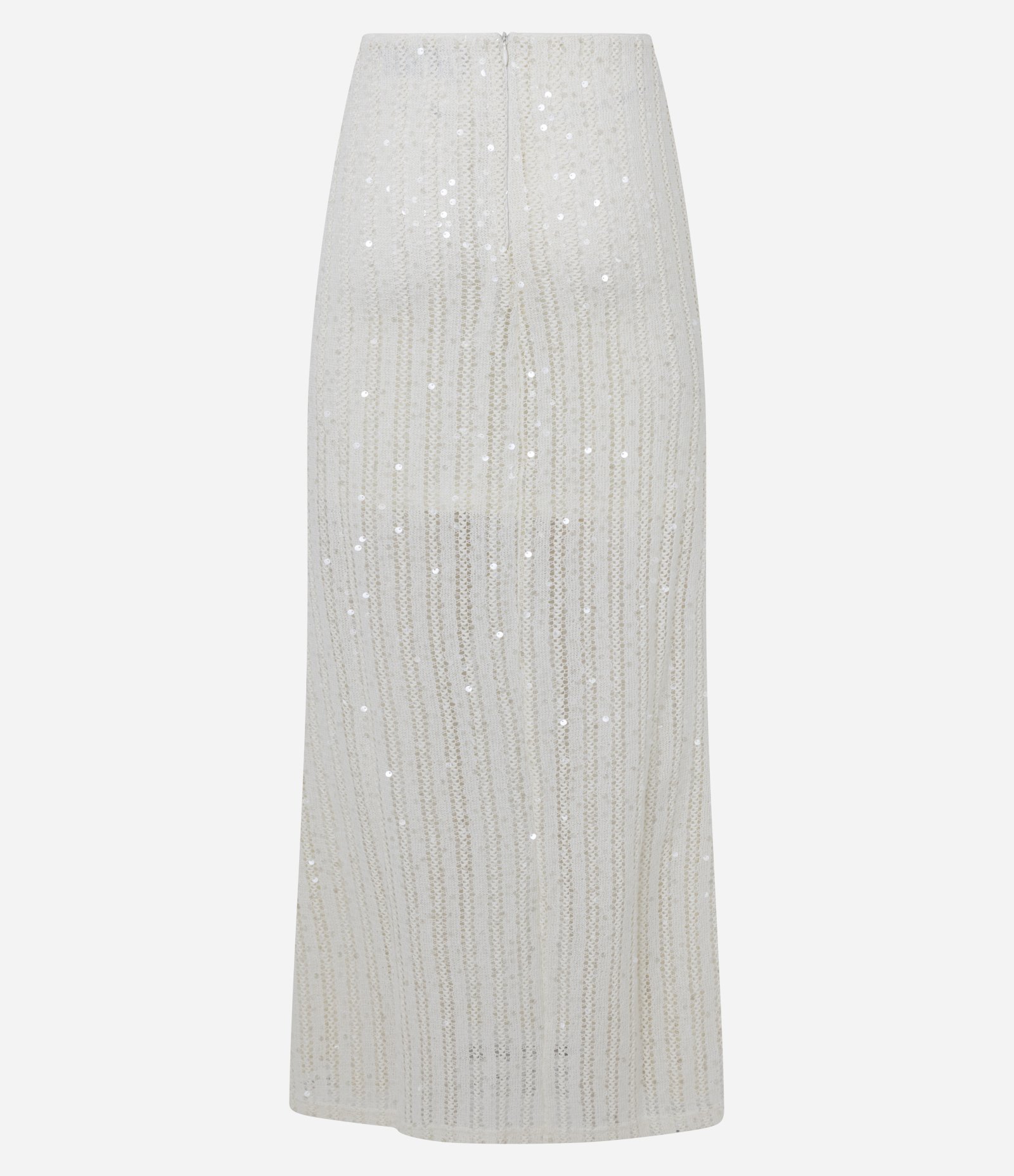 Saia New Midi em Tricô com Paetês Off White 7