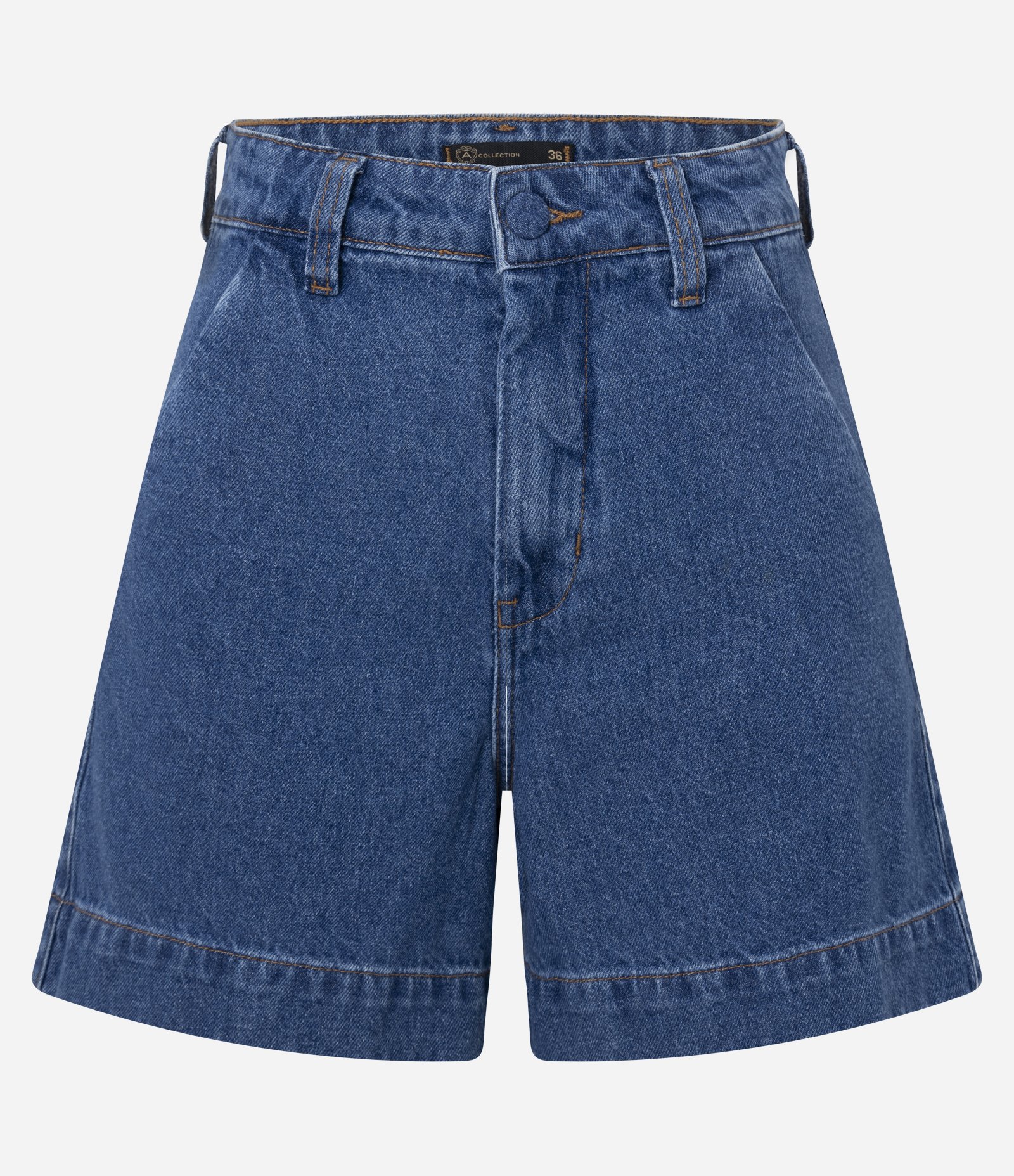 Short Mom em Jeans com Cós Alfaiatado e Botão Forrado Azul 6
