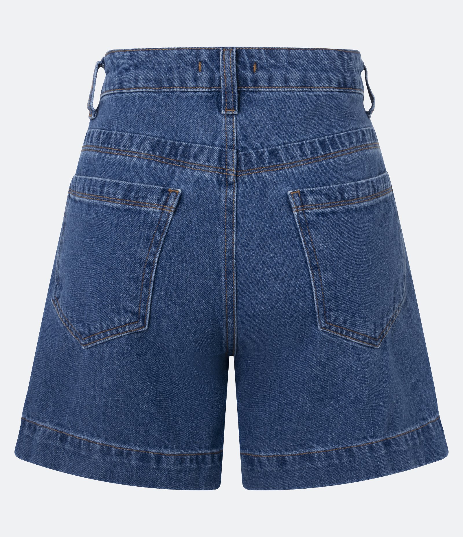 Short Mom em Jeans com Cós Alfaiatado e Botão Forrado Azul 7
