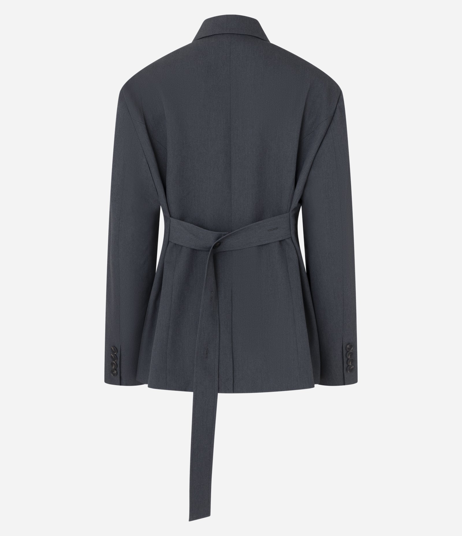 Blazer Maxi Overiszed Alfaiatado com Lapela Removível Cinza 11