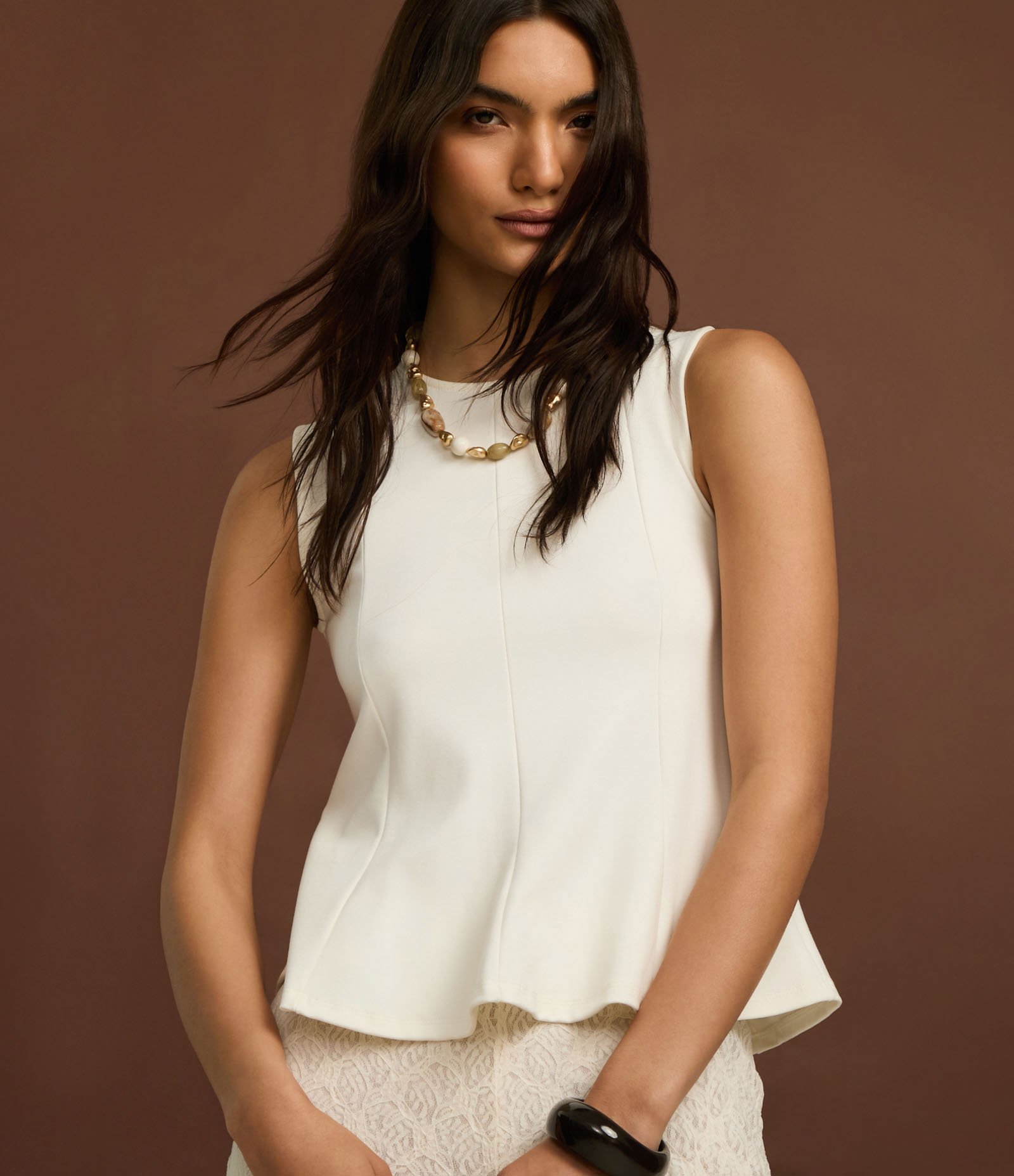 Blusa Peplum em Ponto Roma Branco 6