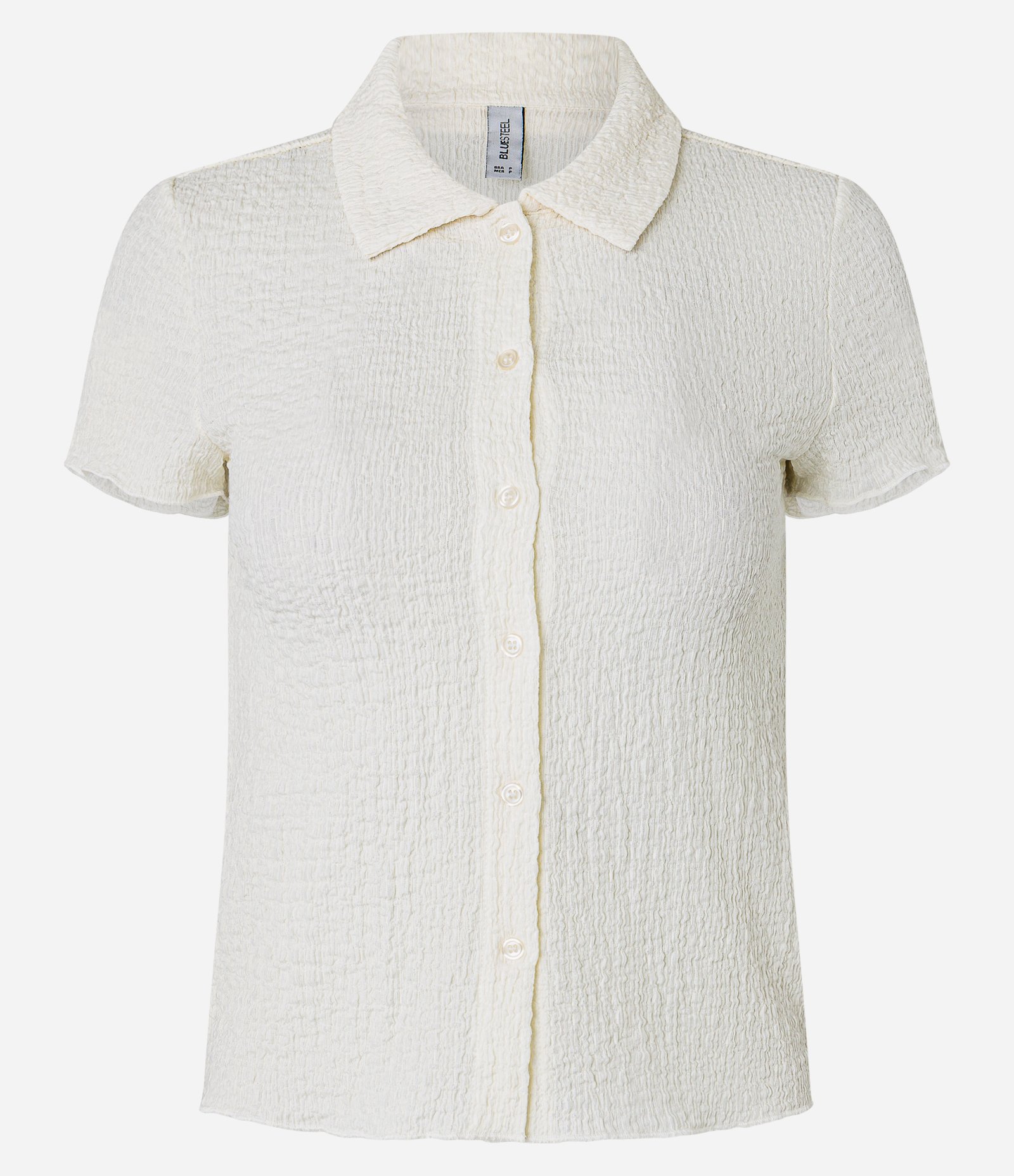 Camisa Texturizada em Cambraia com Frufru na Manga Off White 5