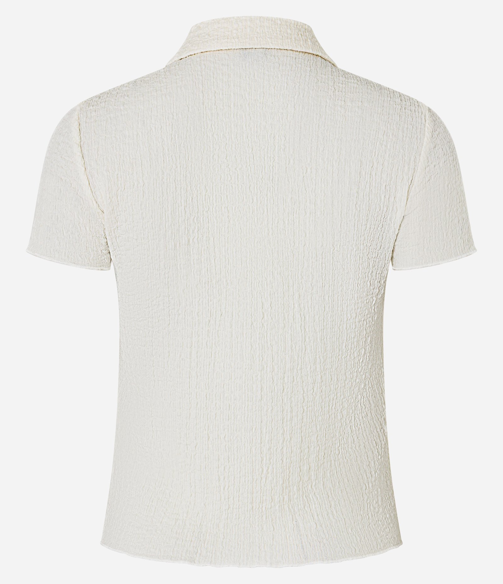 Camisa Texturizada em Cambraia com Frufru na Manga Off White 7