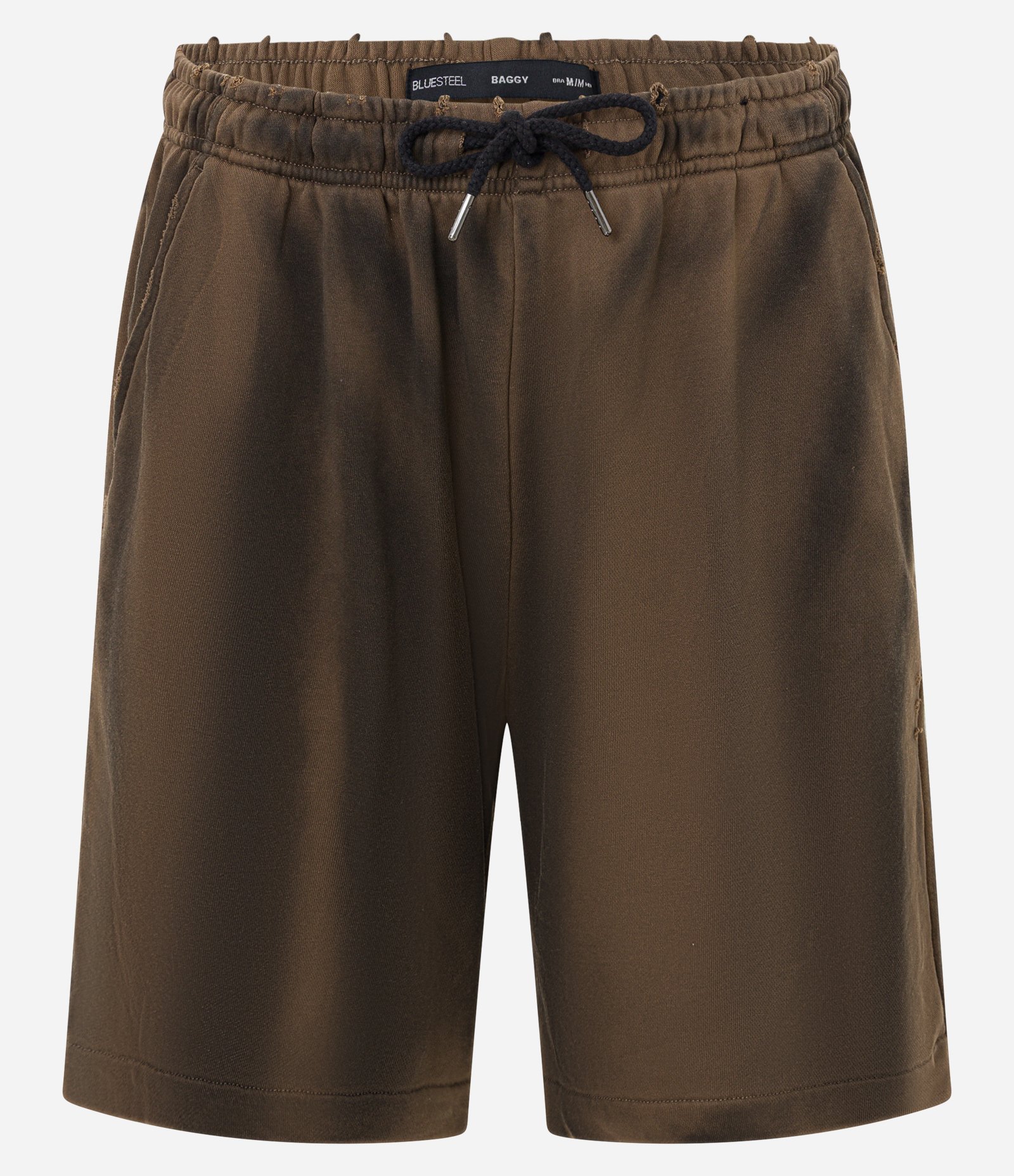 Bermuda Baggy em Moletom com Lavagem Dirty Marrom 1