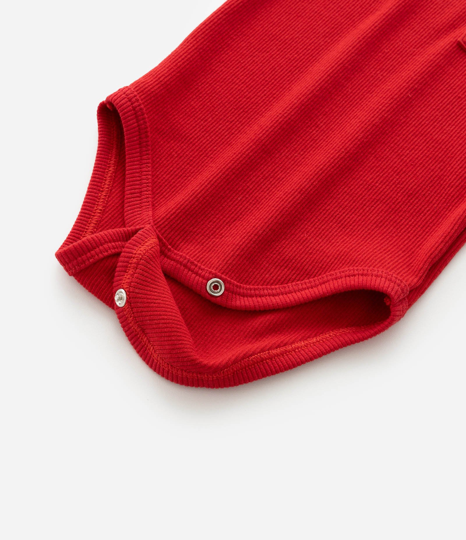 Body Infantil em Algodão com Recorte Canelado e Bolsinho - Tam 0 a 18 meses Vermelho 3