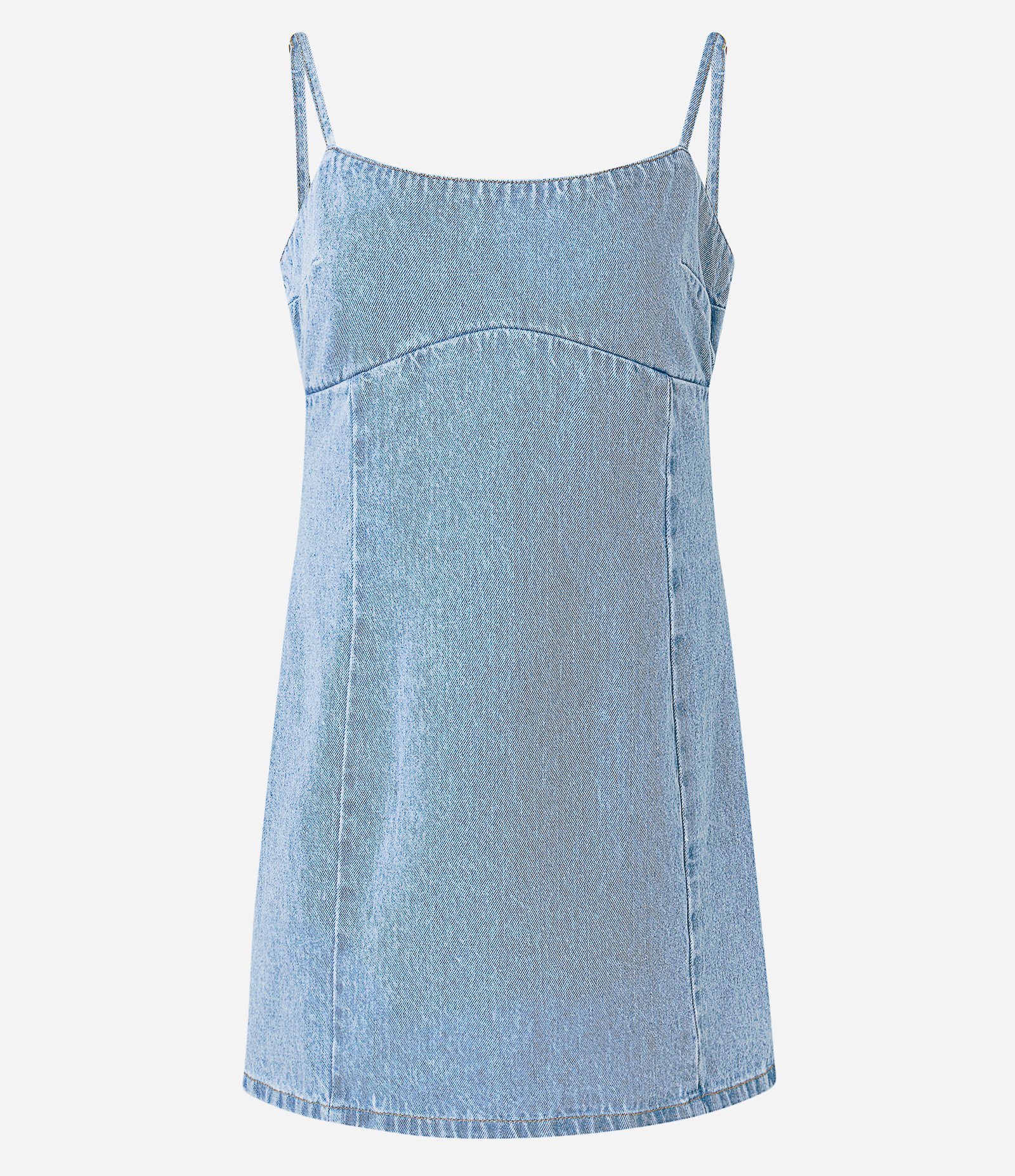 Vestido Tubinho Curto em Jeans com Alça Fina Azul 5