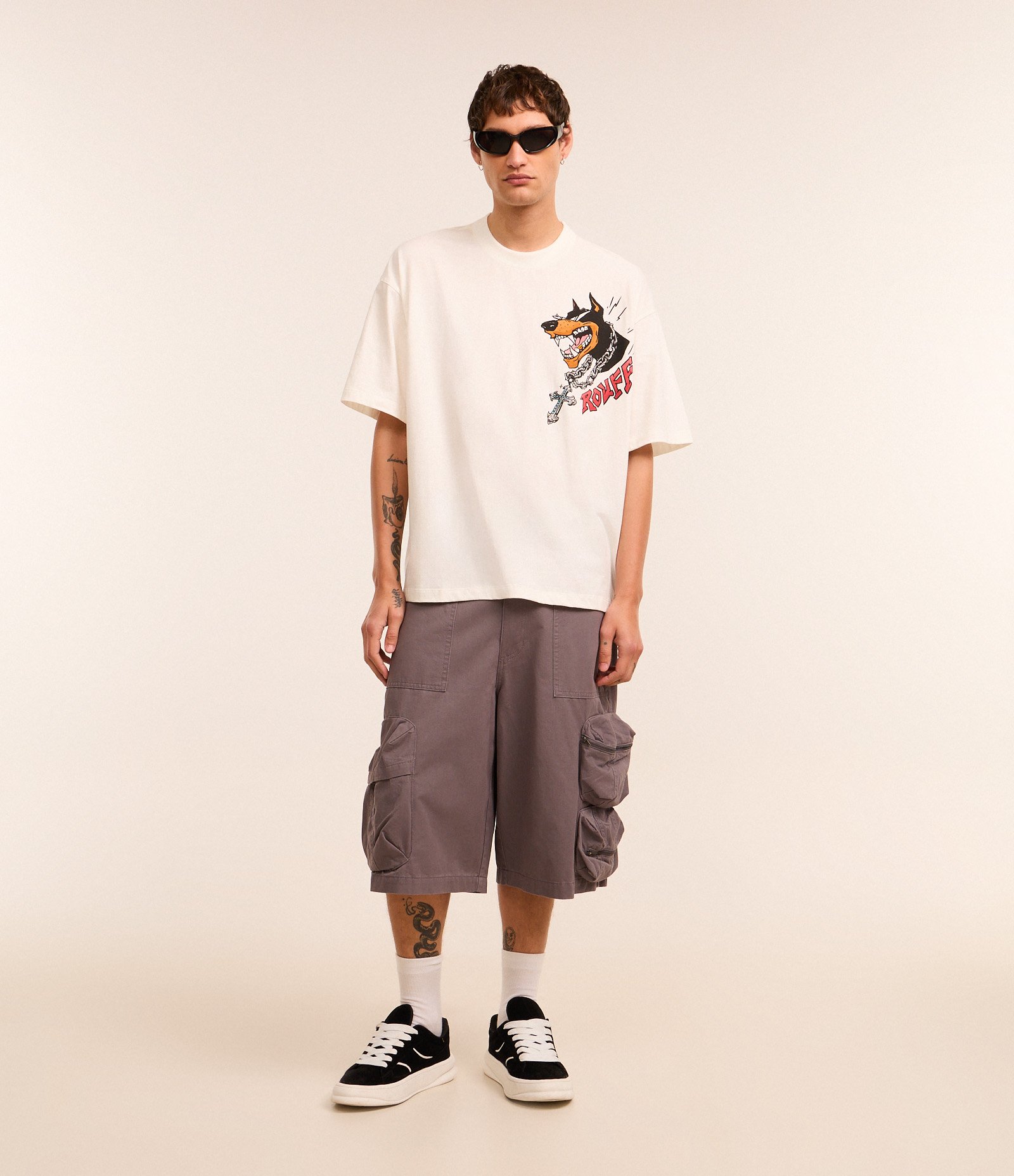 Camiseta Oversized em Algodão com Estampa Tasha e Tracie Branco 3