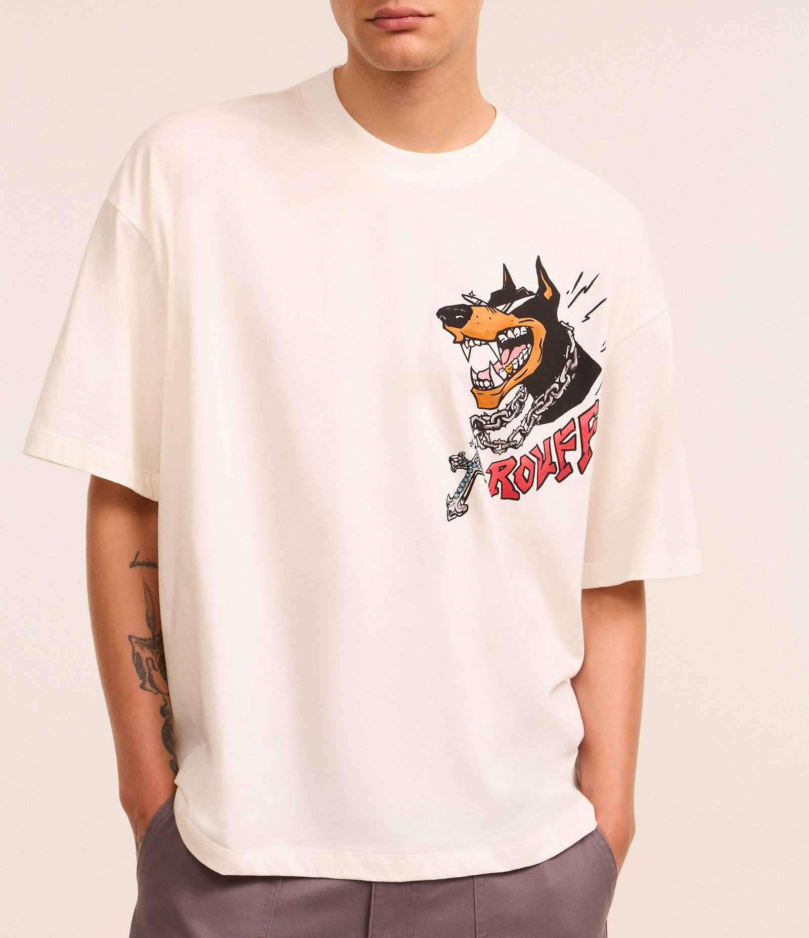 Camiseta Oversized em Algodão com Estampa Tasha e Tracie Branco 4