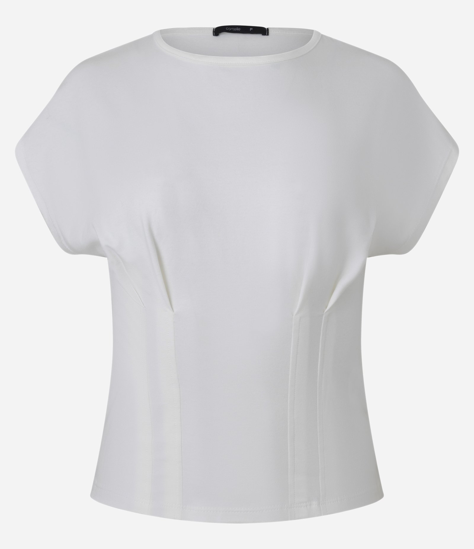 Blusa em Algodão com Pregas Frontais Corsetadas Branco 5
