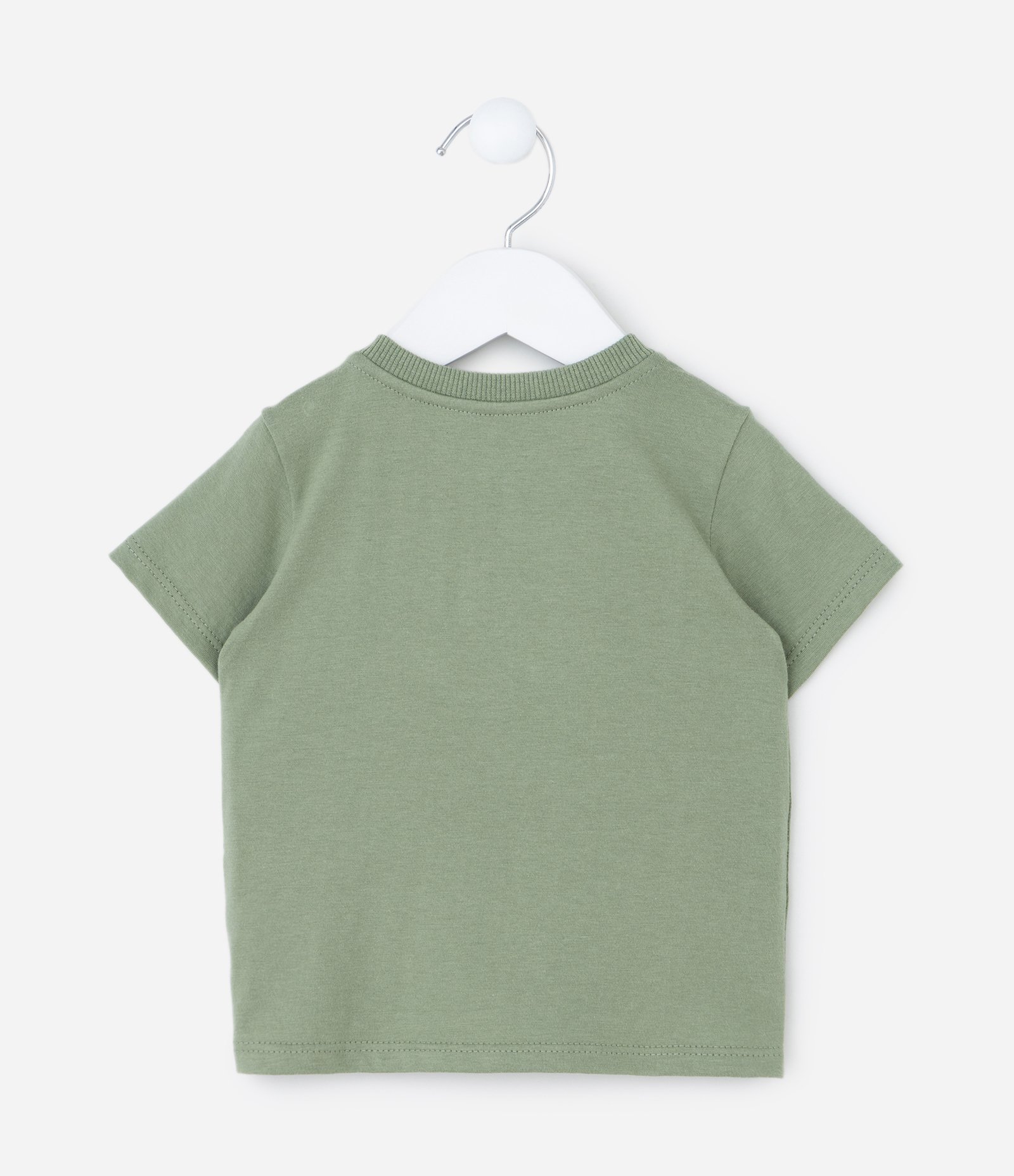 Camiseta Infantil com Bolsinho de Dinossauro - Tam 0 a 18 Meses Verde 2