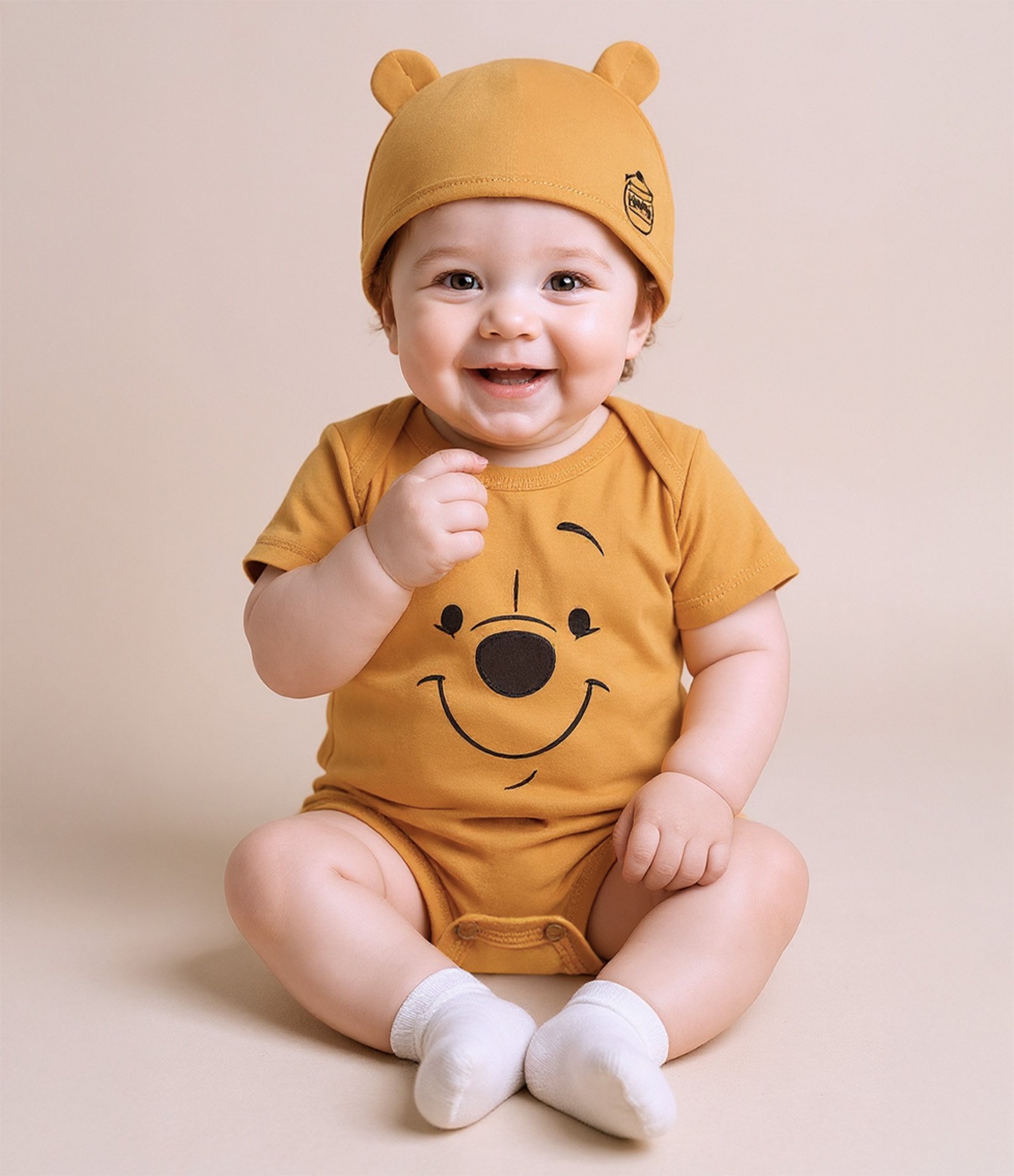 Body Infantil com Estampa Ursinho Pooh - Tam 0 a 18 meses Laranja 1