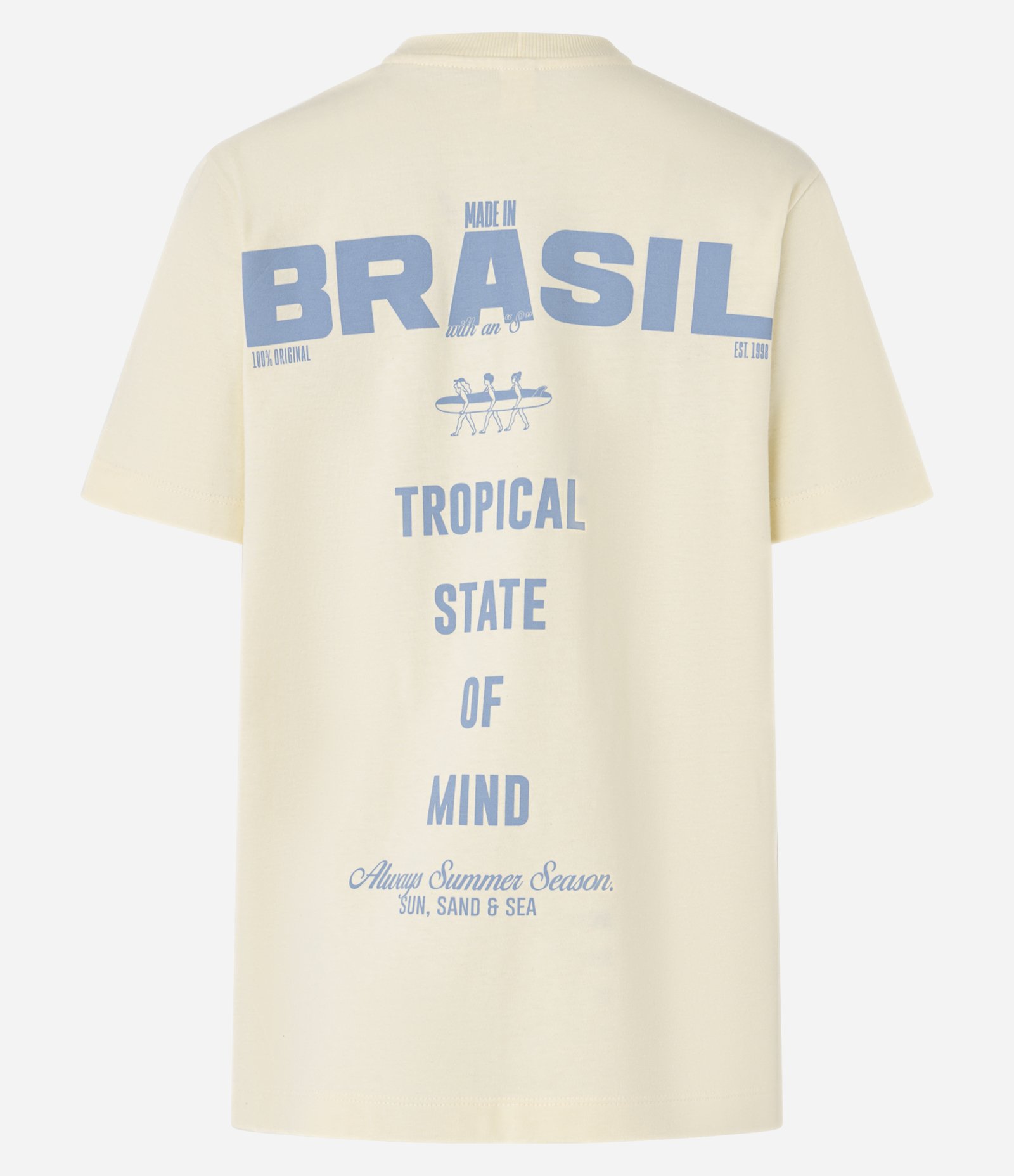 Camiseta T-Shirt Slim com Lettering Brasil Tropical Amarelo 6