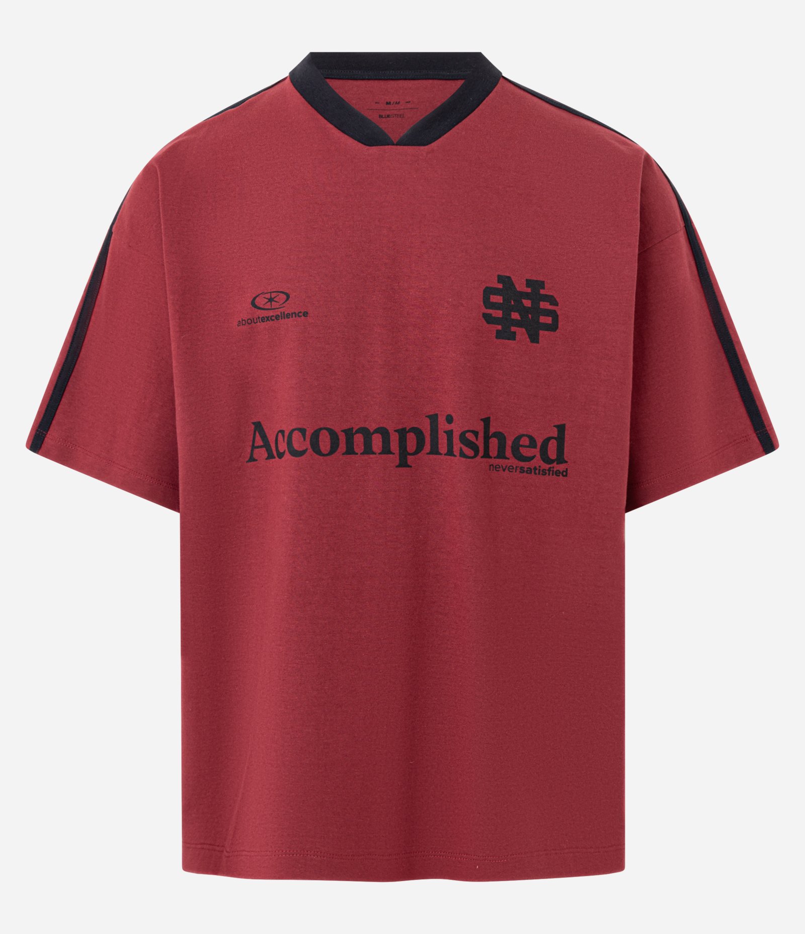 Camiseta Esportiva Oversized em Algodão com Estampa Localizada e Lettering Bordô 1
