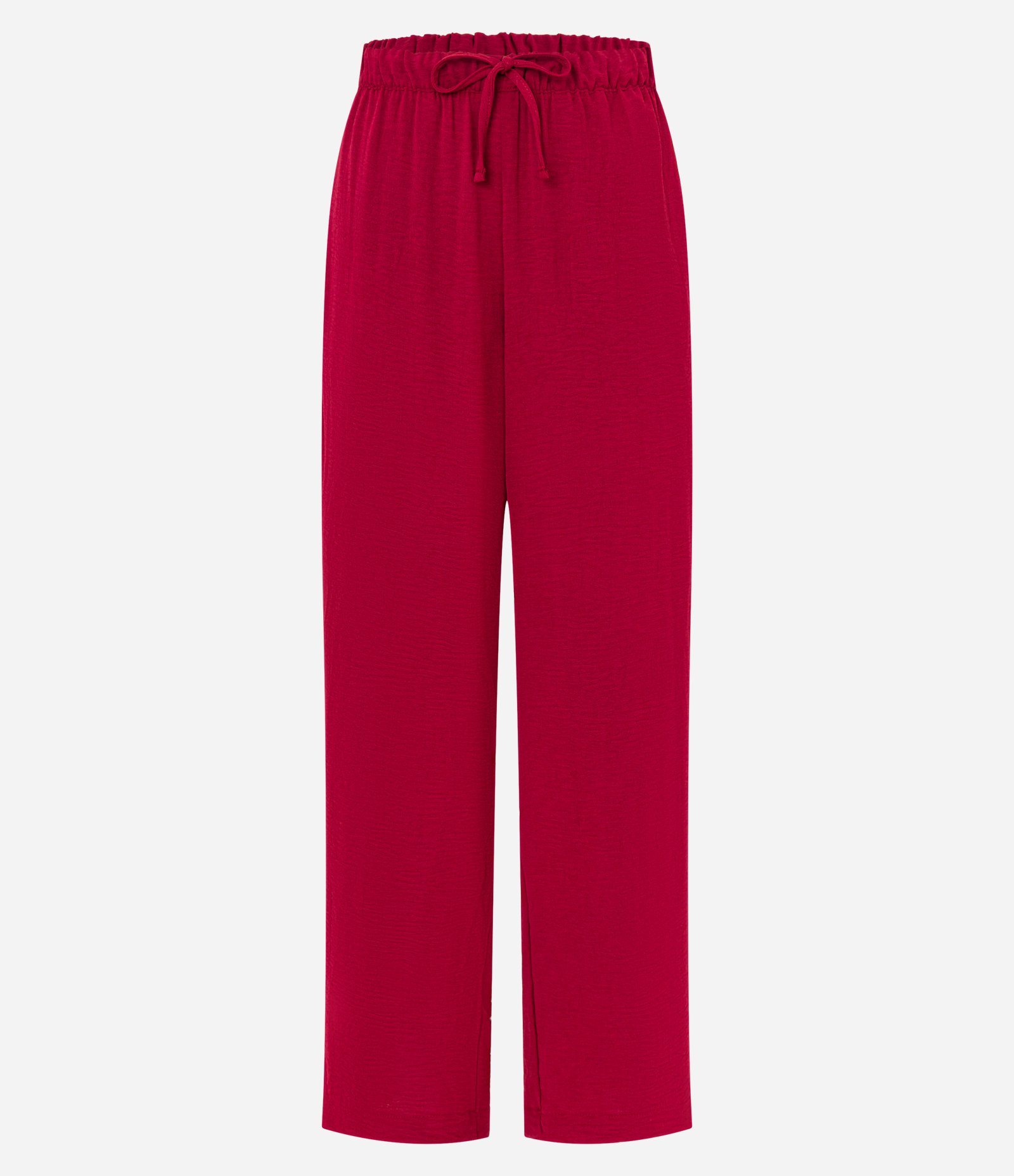 Calça Pantalona em Airflow com Elástico e Amarração no Cós Vermelho 5