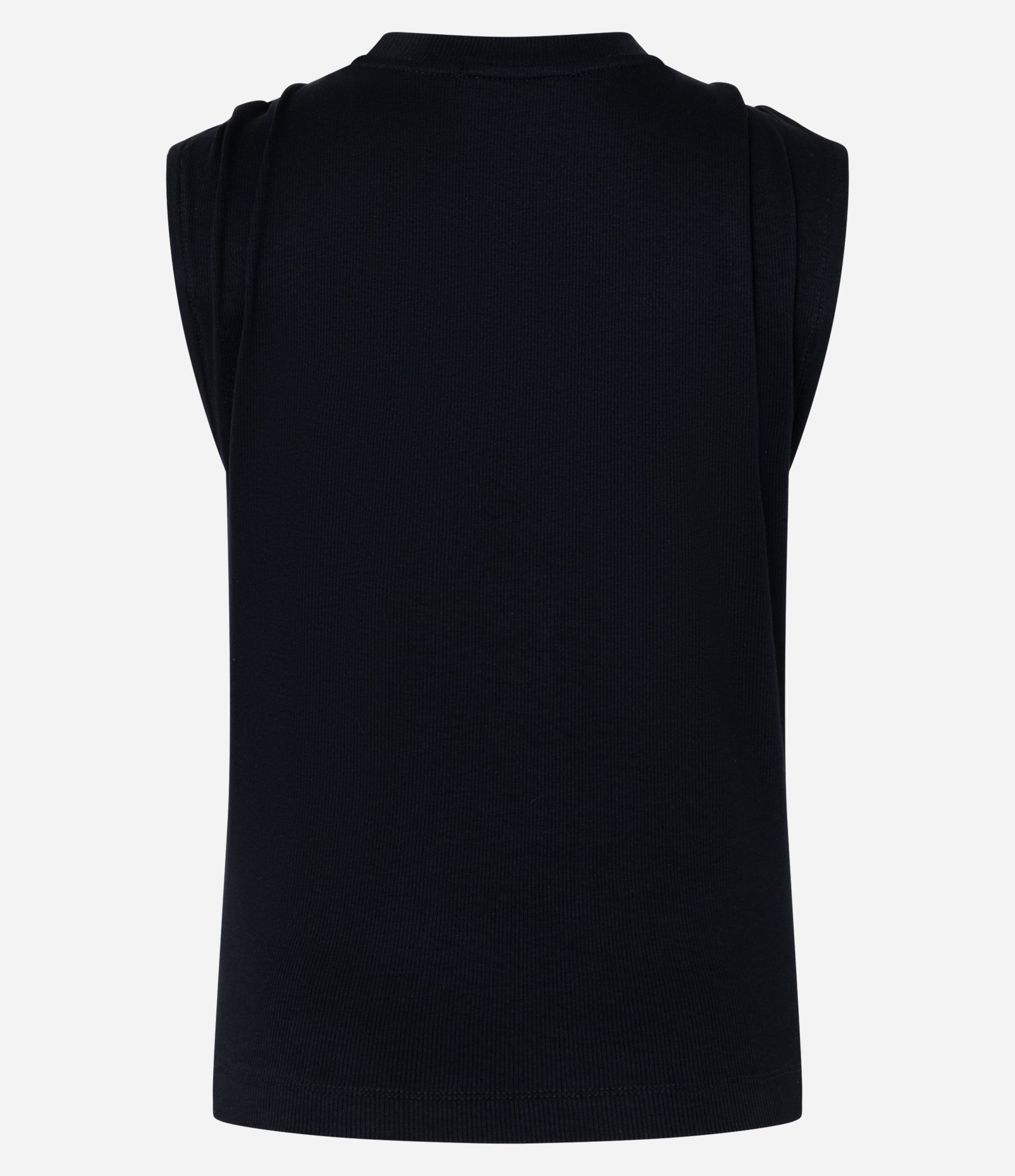 Blusa Canelada em Ribana com Detalhe Metalizado no Ombro Preto 8