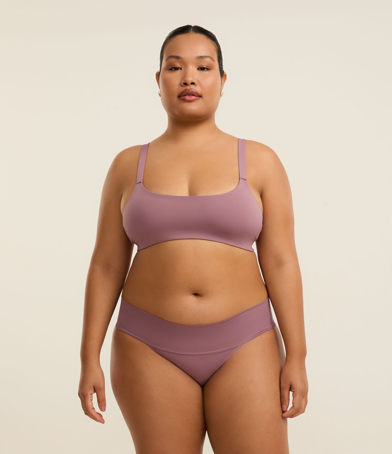 Sutiã Top Conforto em Microfibra com Baixa Sustentação Curve e Plus Size Lilás Neutro 2