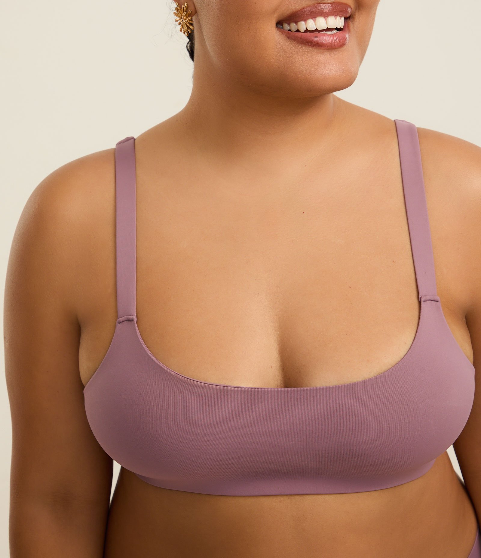 Sutiã Top Conforto em Microfibra com Baixa Sustentação Curve e Plus Size Lilás Neutro 3
