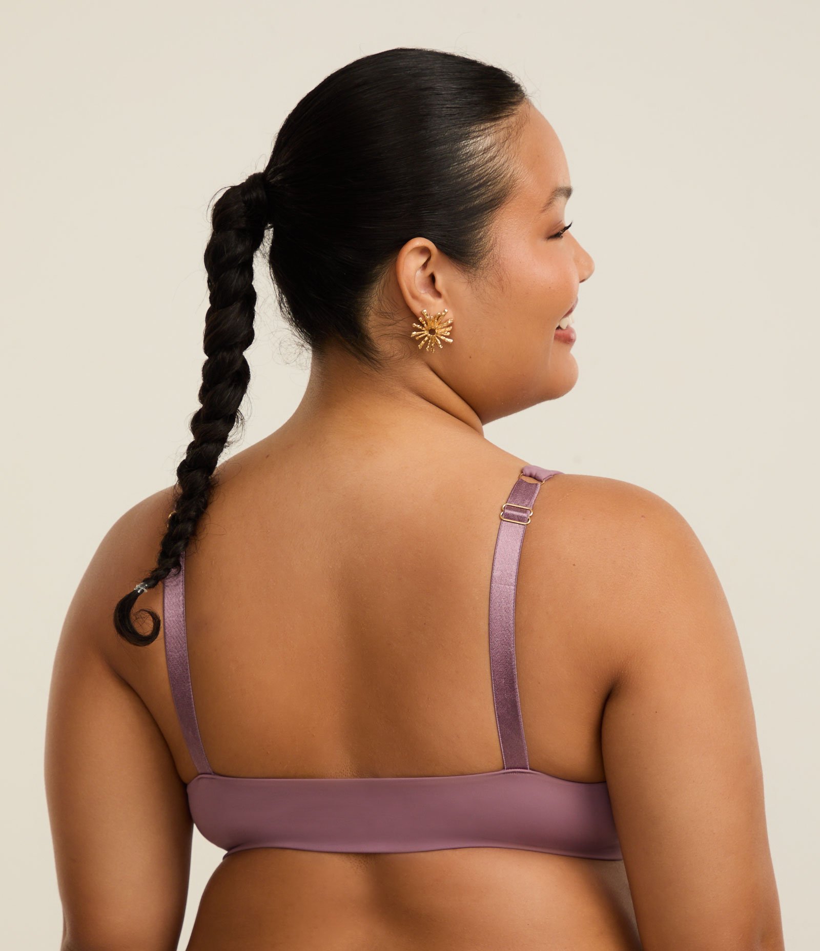 Sutiã Top Conforto em Microfibra com Baixa Sustentação Curve e Plus Size Lilás Neutro 4