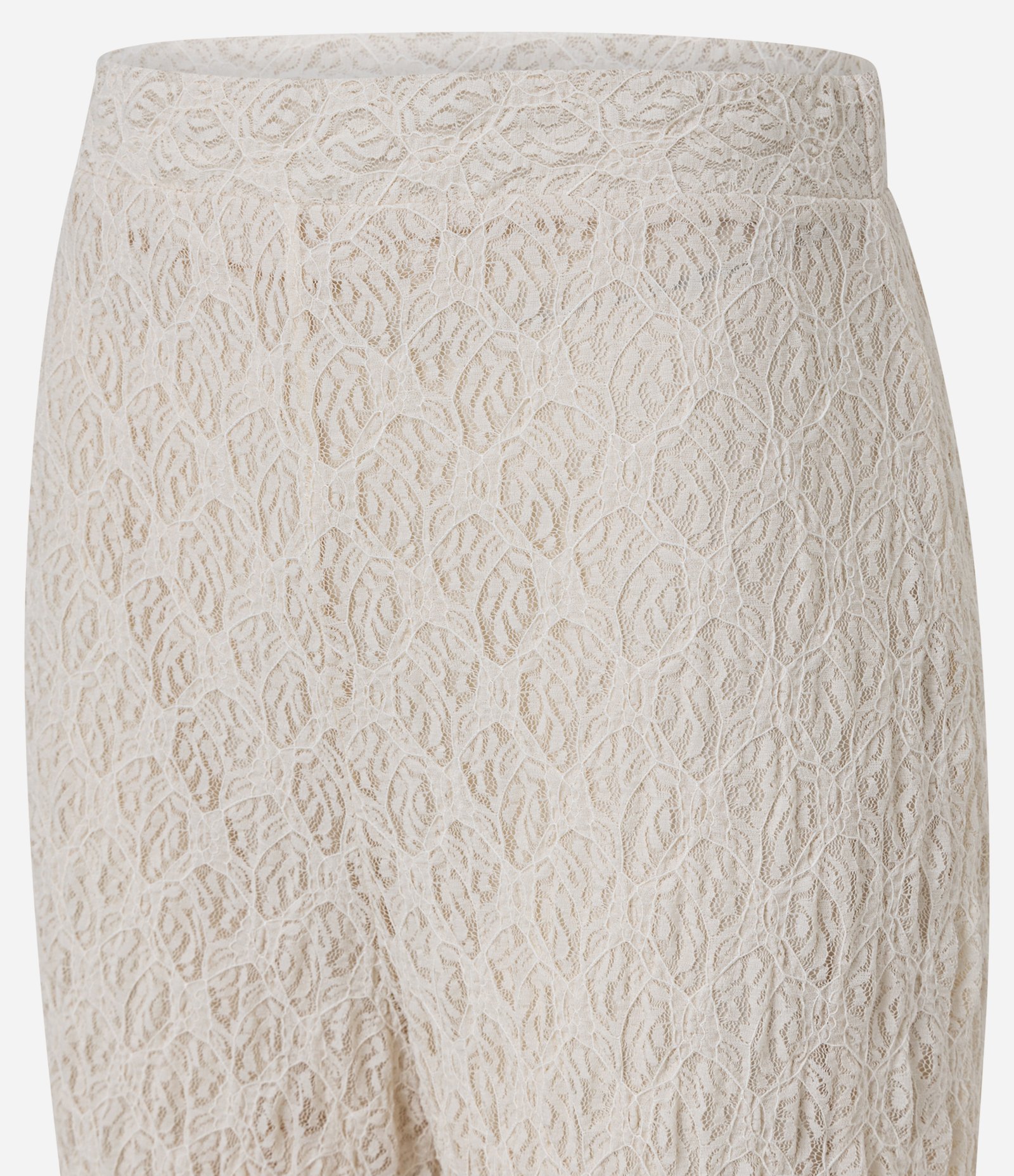 Calça Reta em Renda com Textura Diferenciada Off White 4