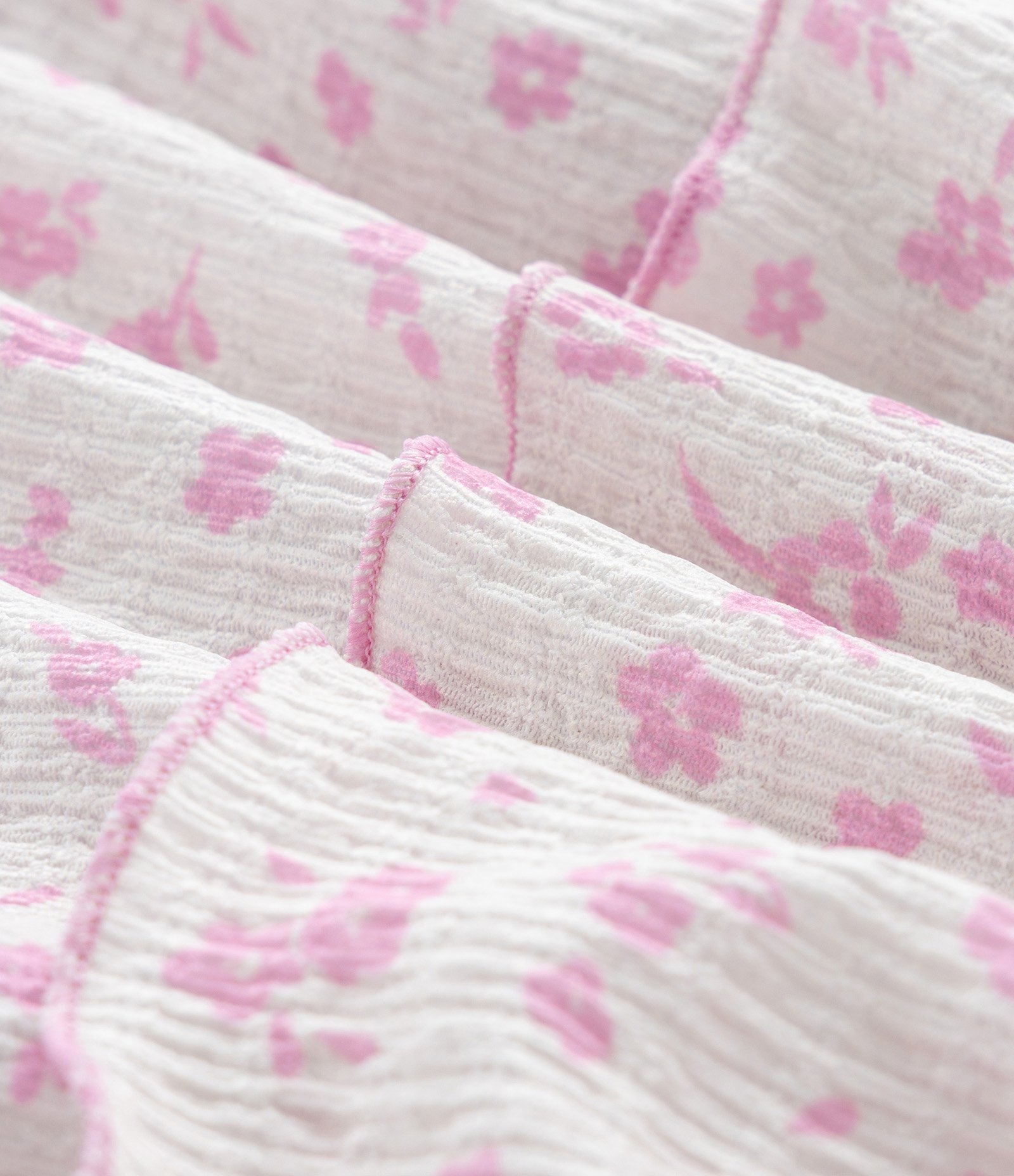 Saia Infantil com Babadinhos e Estampa Floral - Tam 5 a 14 Anos Rosa 3